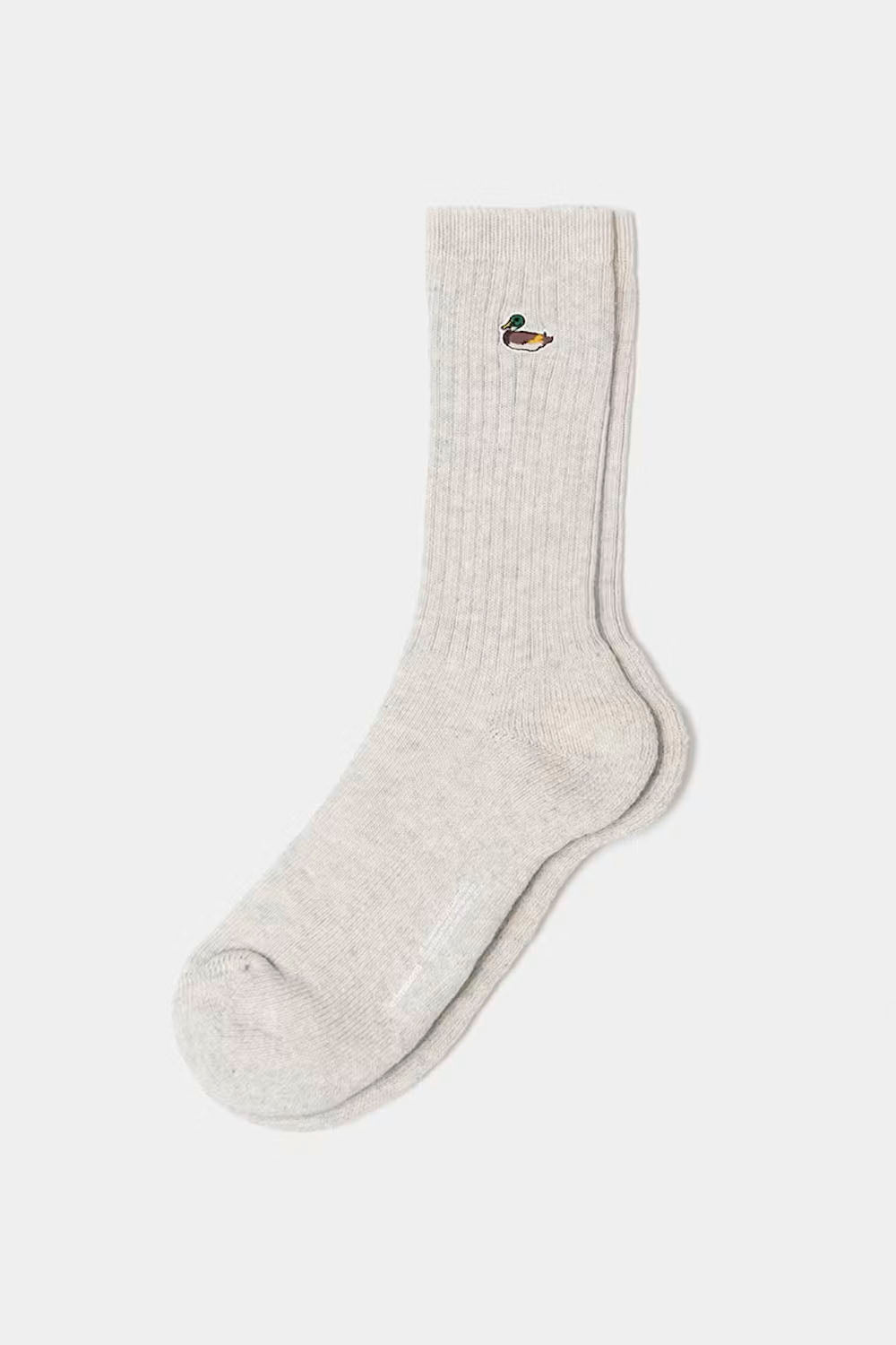 EDMMOND - DUCK SOCKS - PLAIN LIGHT GREY MELANGE