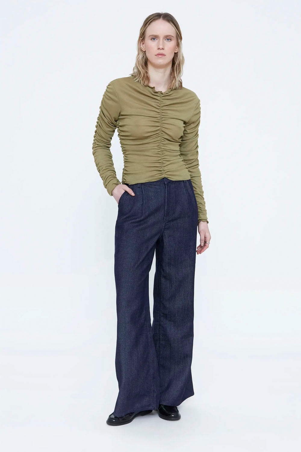 WILD PONY - PLEATED LONG SLEEVE TEE