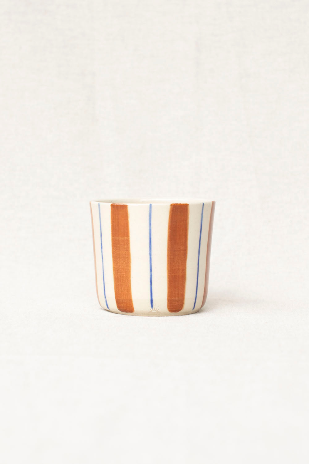 LUZ CERAMICS - BROWN BLUE STRIPES CUP