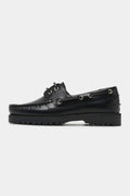 GARMENT PROJECT - OLLIE BOAT SHOE - MAN - BLACK LEATHER