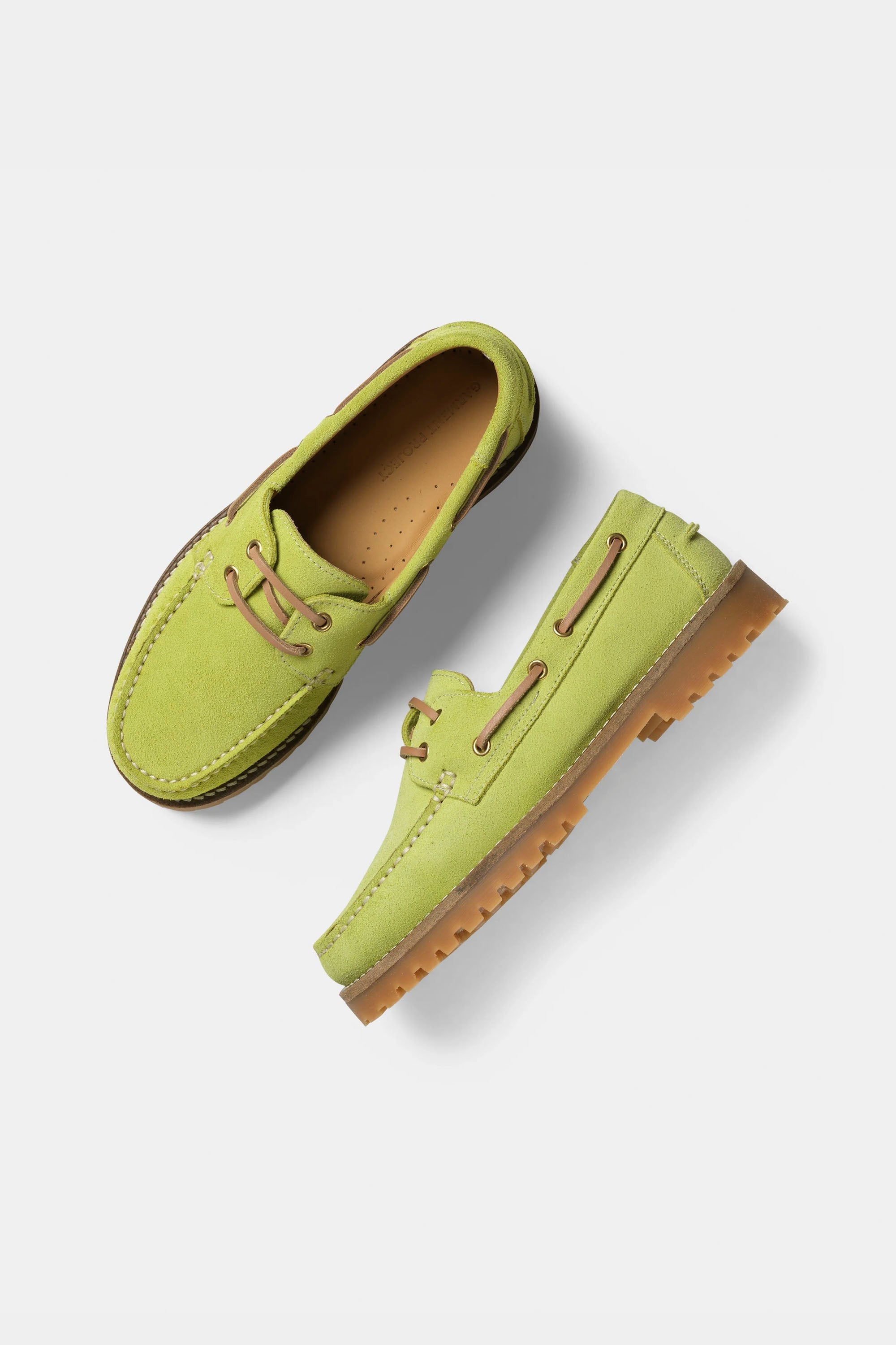GARMENT PROJECT - OLLIE BOAT SHOE - ACID YELLOW SUEDE - WOMAN