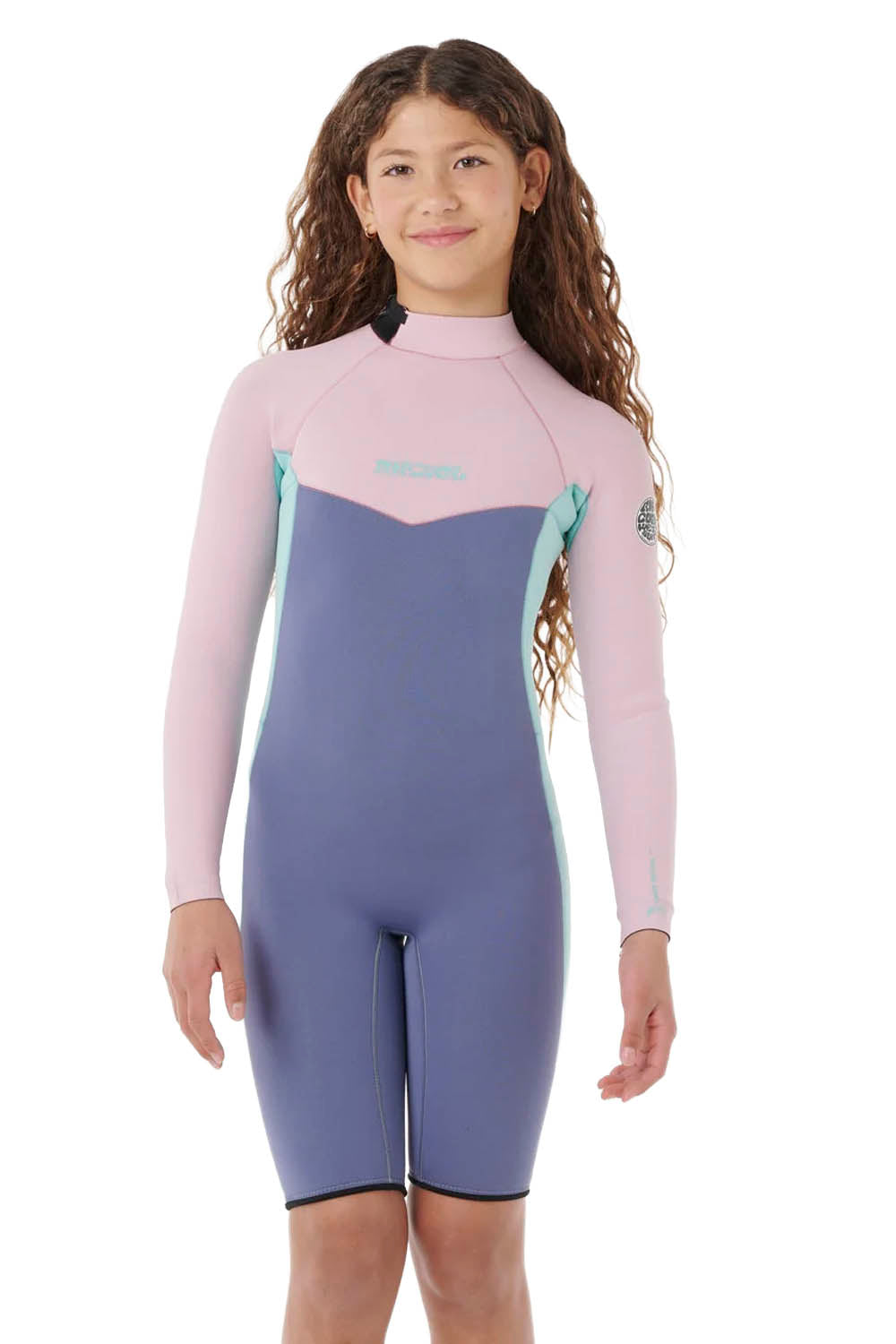 RIP CURL - DAWN PATROL - 2MM - BACK ZIP - PINK - KIDS