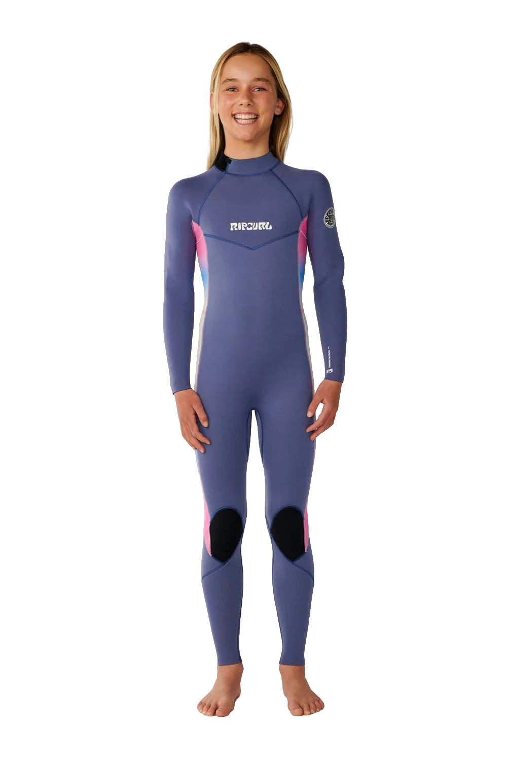 RIP CURL - DAWN PATROL - 3/2MM - BACK ZIP - GREY BLUE - KIDS