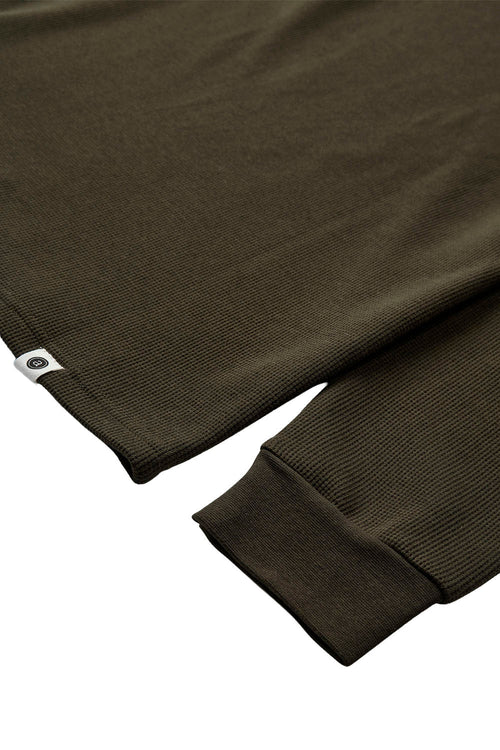 ANERKJENDT - AKKIKKI WAFFLE LONG SLEEVE TEE - FOREST NIGHT