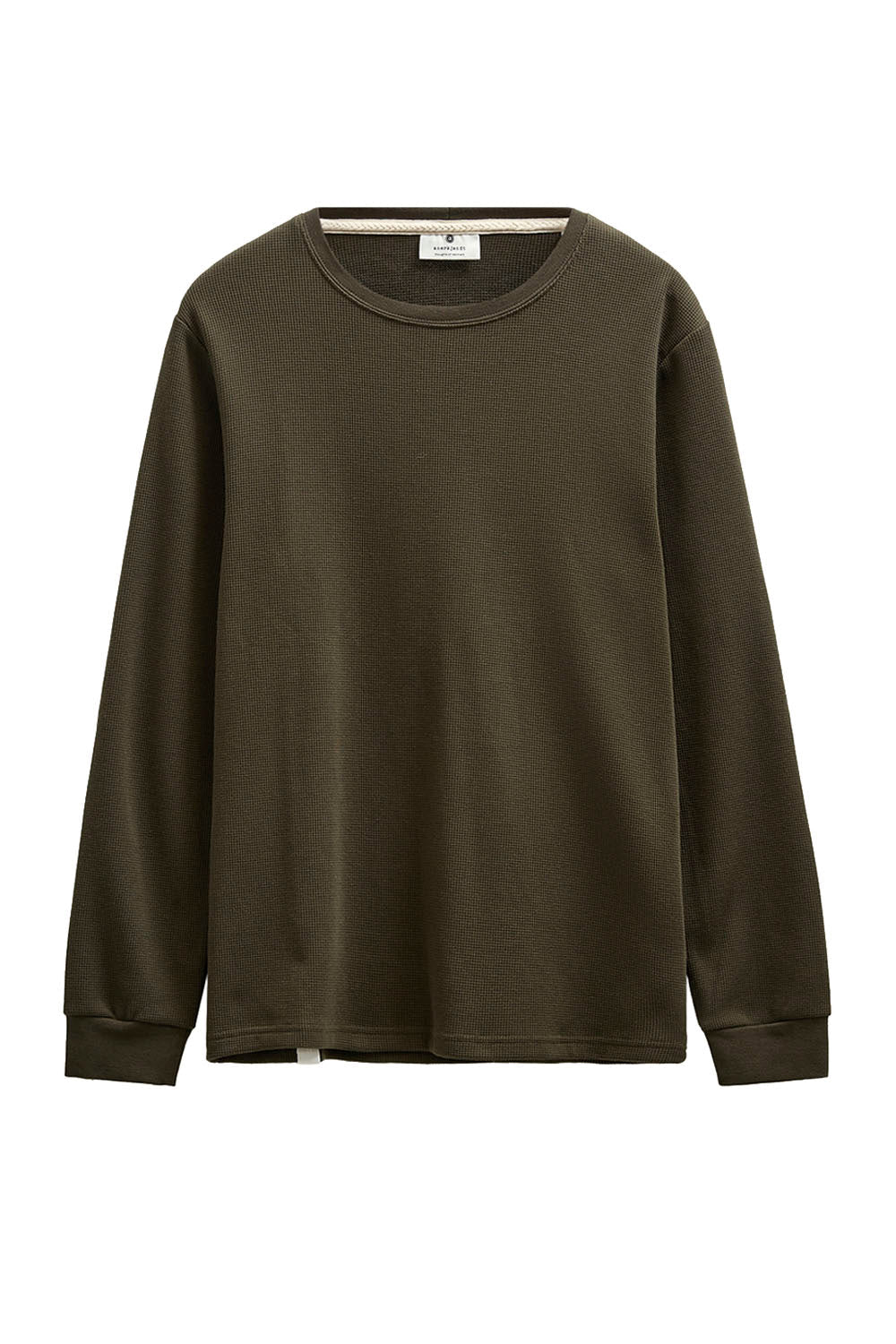 ANERKJENDT - AKKIKKI WAFFLE LONG SLEEVE TEE - FOREST NIGHT
