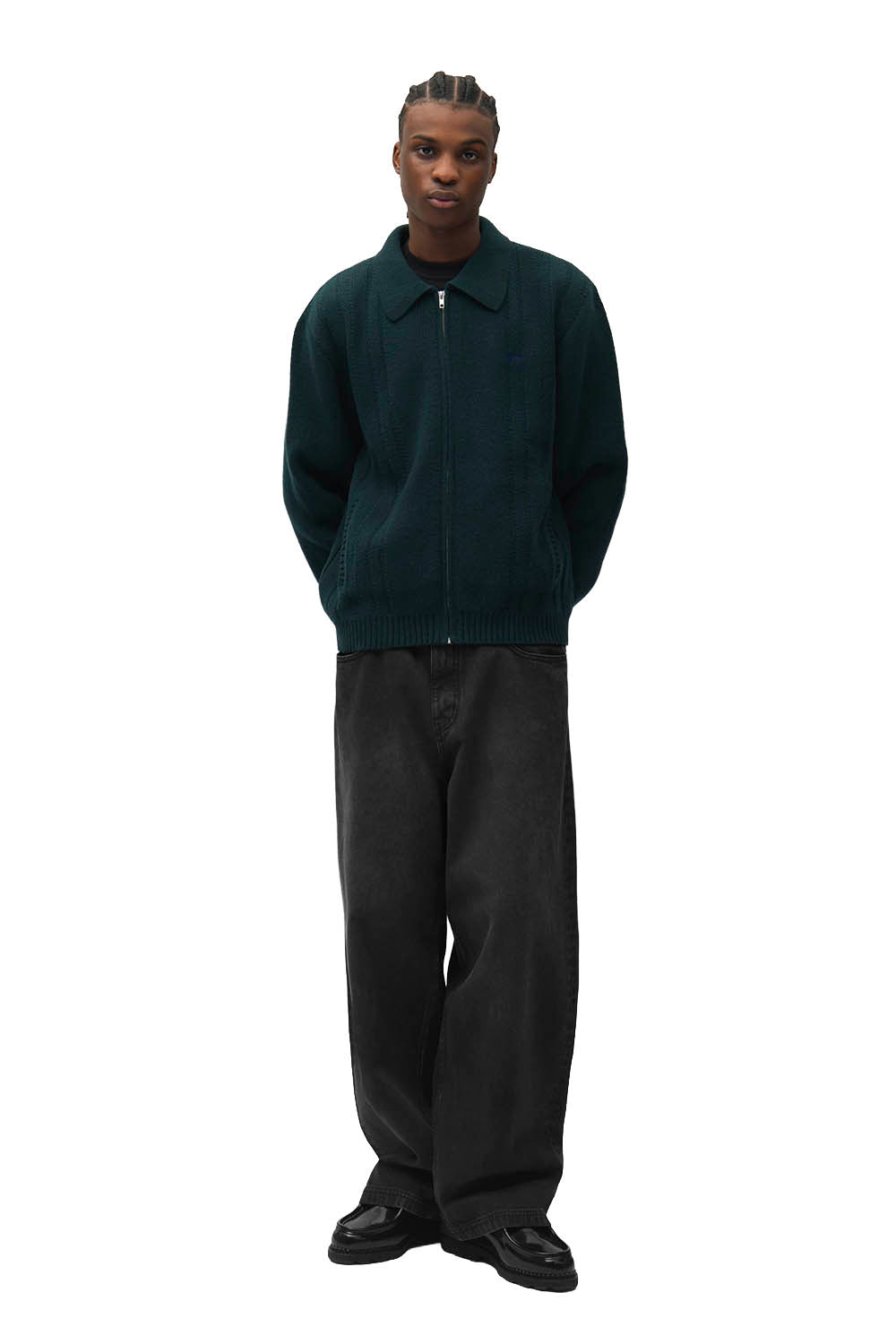 ARTE - CABLE KNIT ZIP CARDIGAN