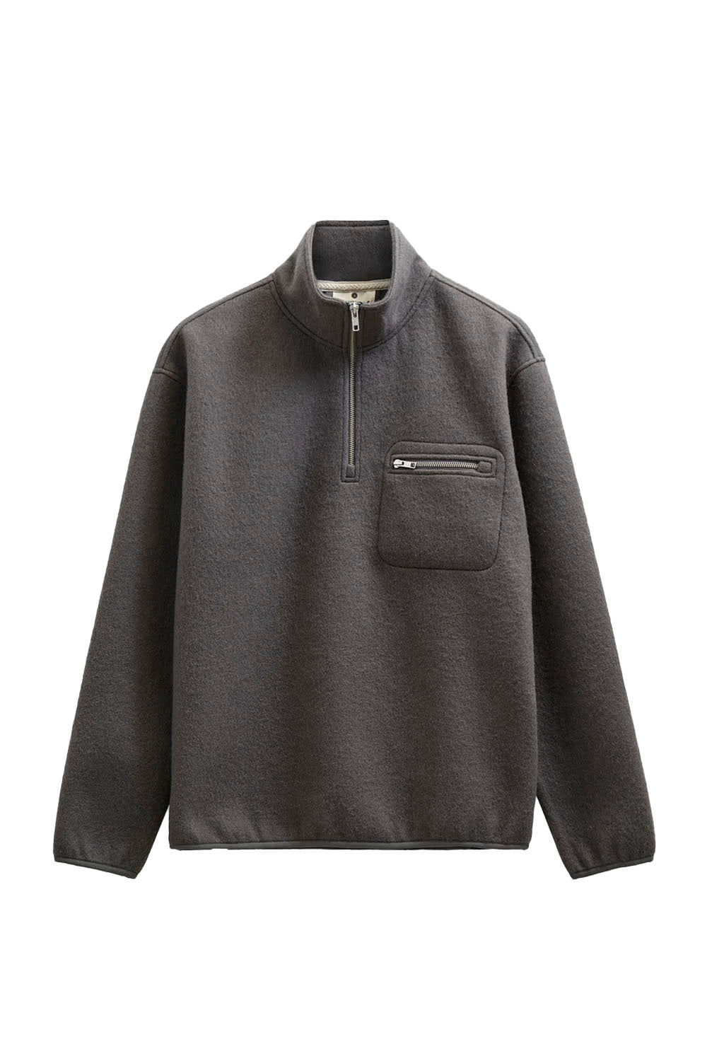 ANERKJENDT - AKTONI HALF ZIP BOILED WOOL FLEECE