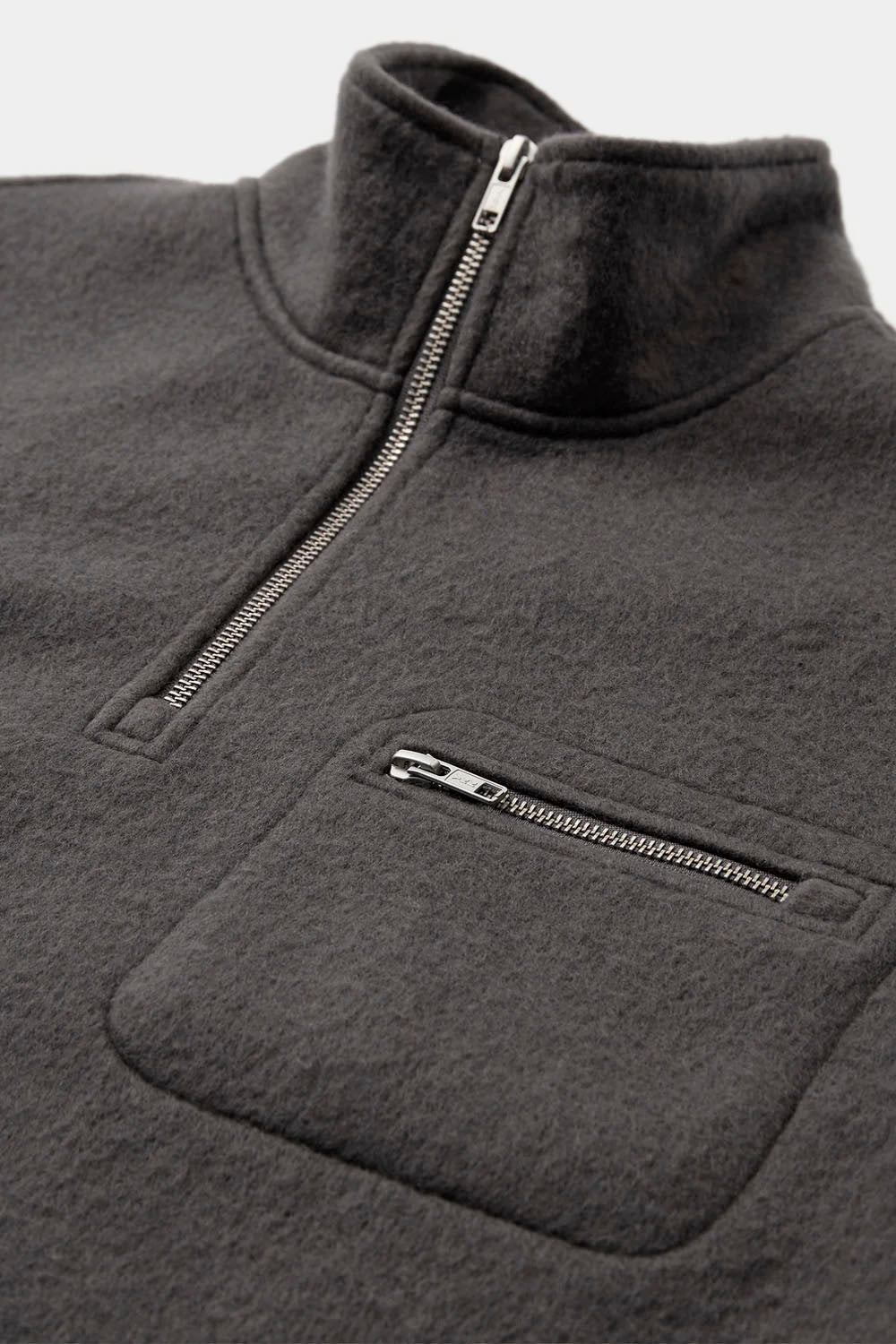 ANERKJENDT - AKTONI HALF ZIP BOILED WOOL FLEECE