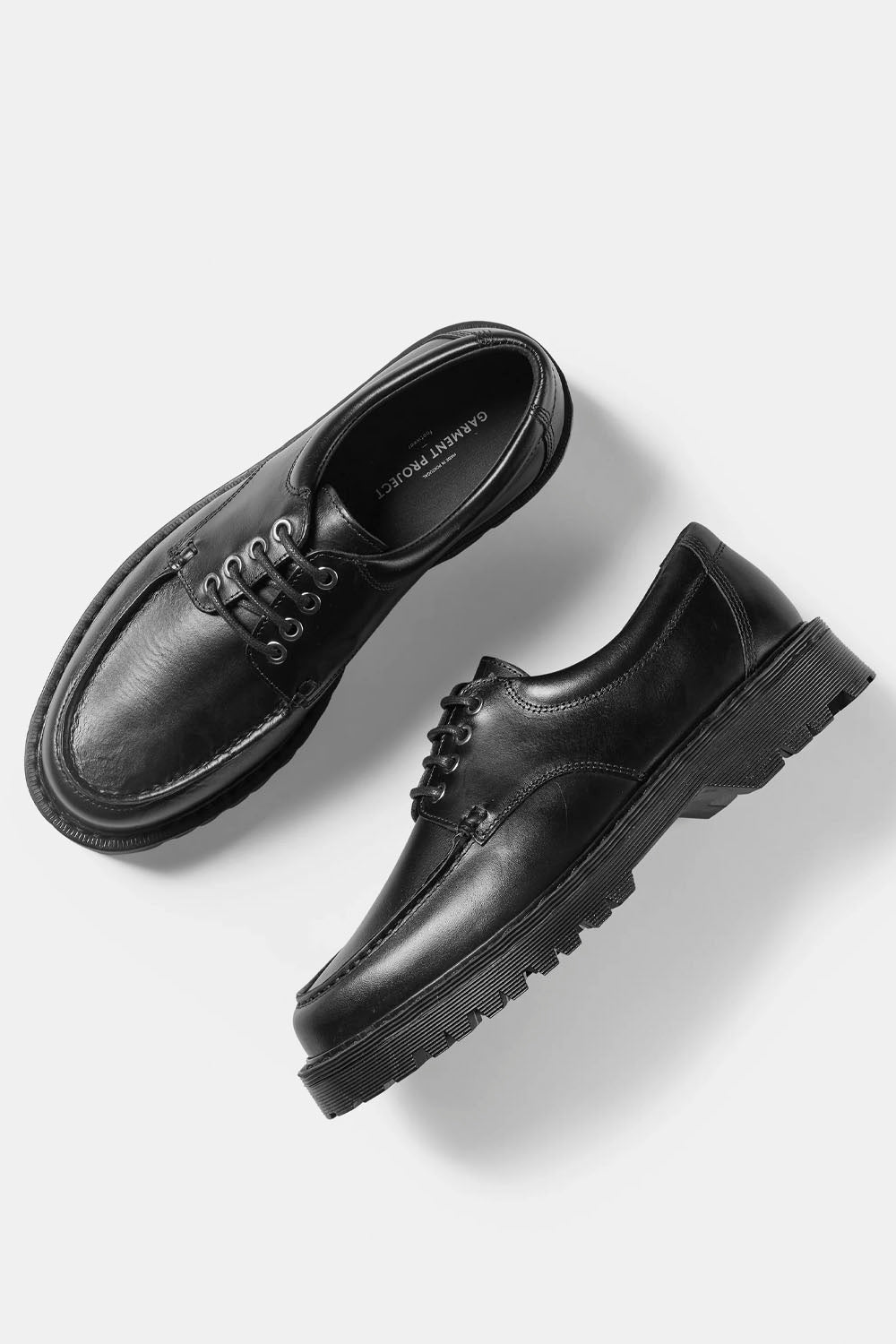 GARMENT PROJECT - PETE MOC TOE - MAN - BLACK LEATHER