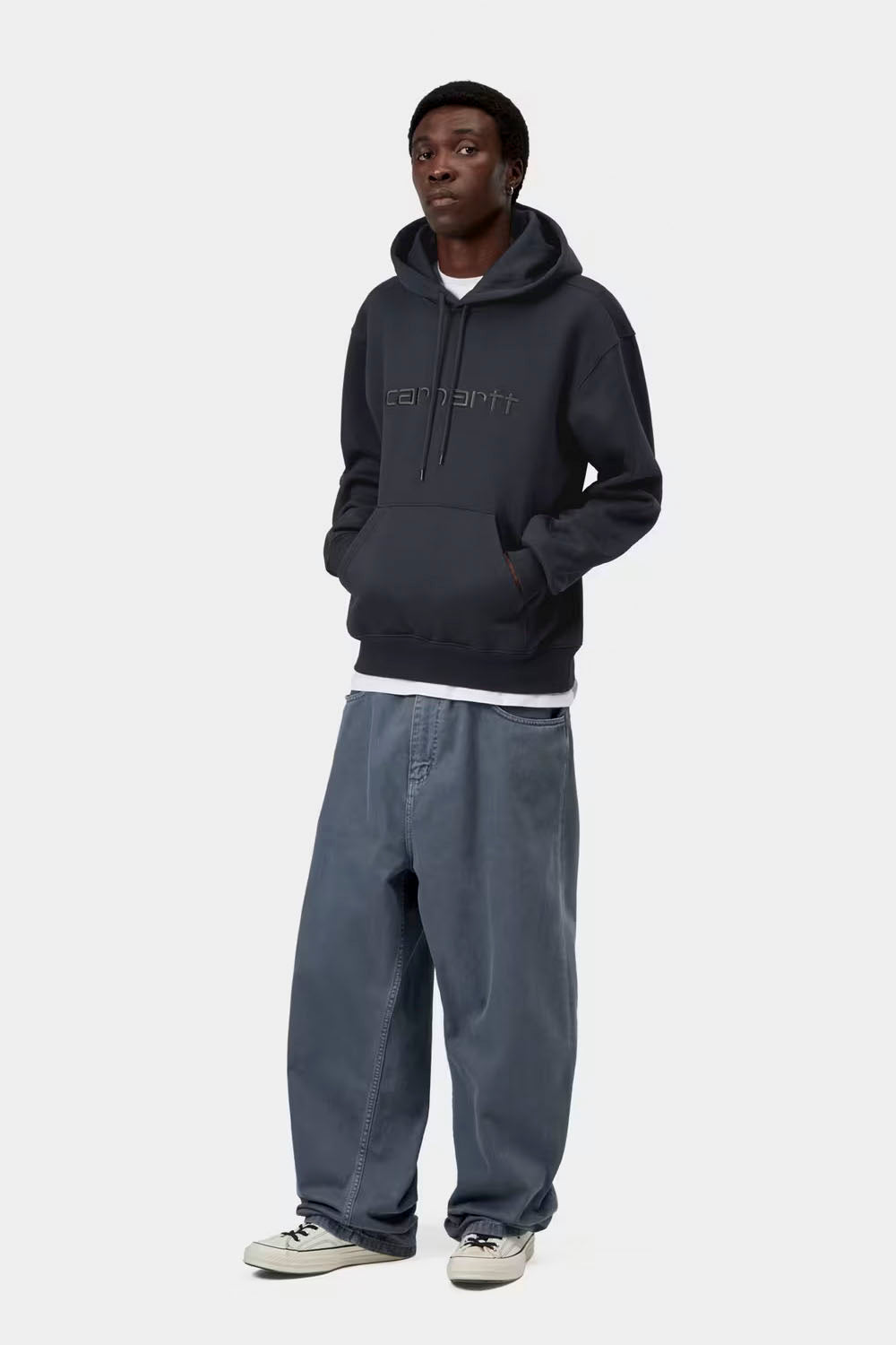 CARHARTT WIP - HOODED CARHARTT SWEAT - DARK NAVY/DARK SCARAB