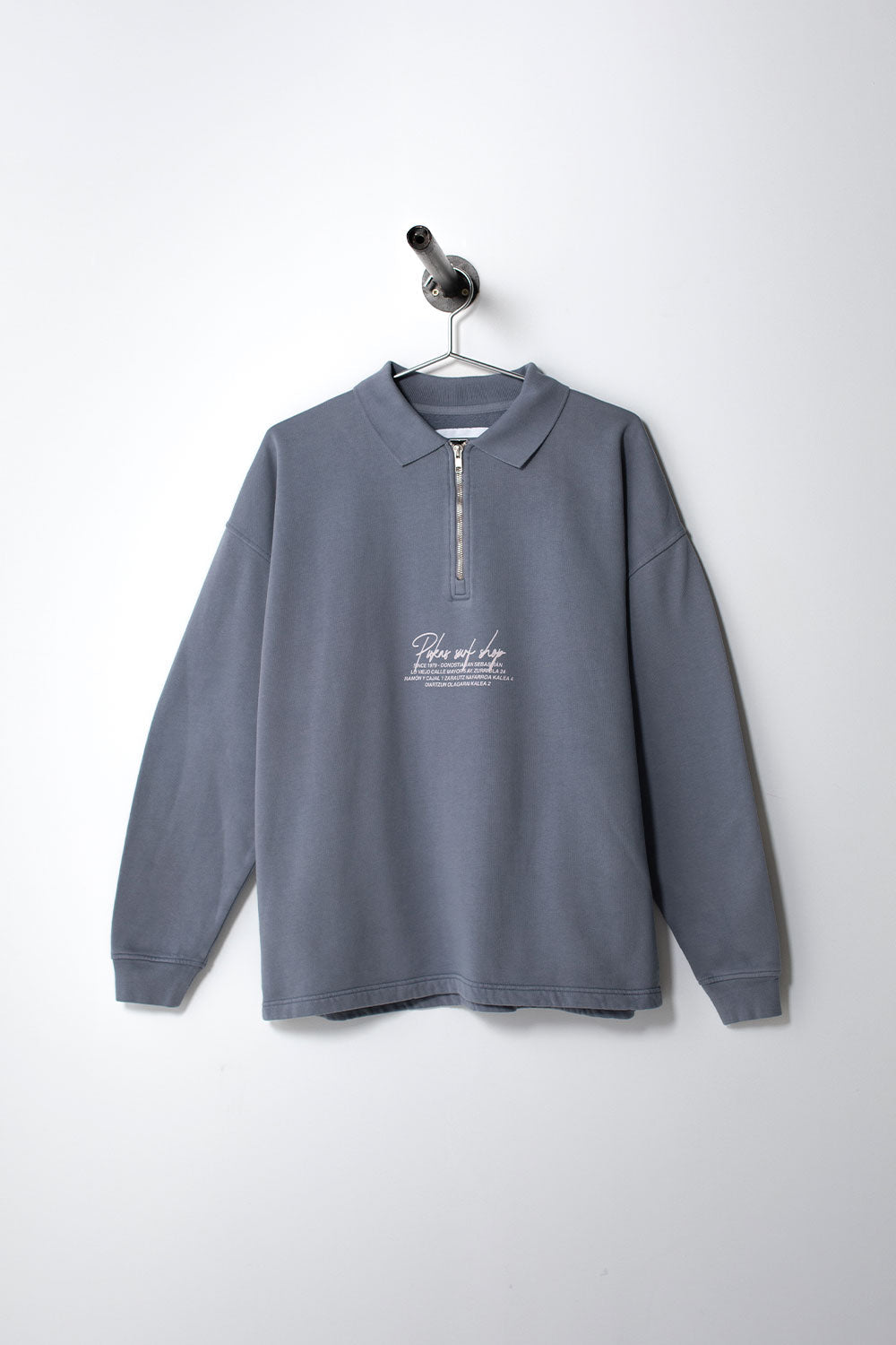 PUKAS SURF SHOP - LOCATIONS HALF ZIP CREW - BLUE STONE