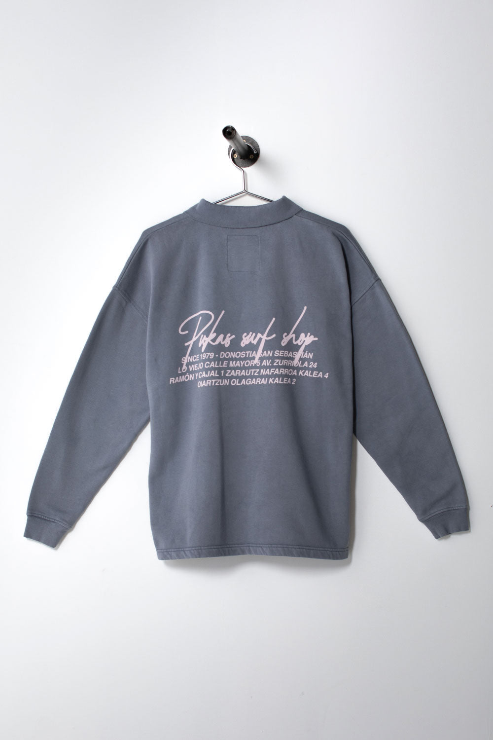 PUKAS SURF SHOP - LOCATIONS HALF ZIP CREW - BLUE STONE