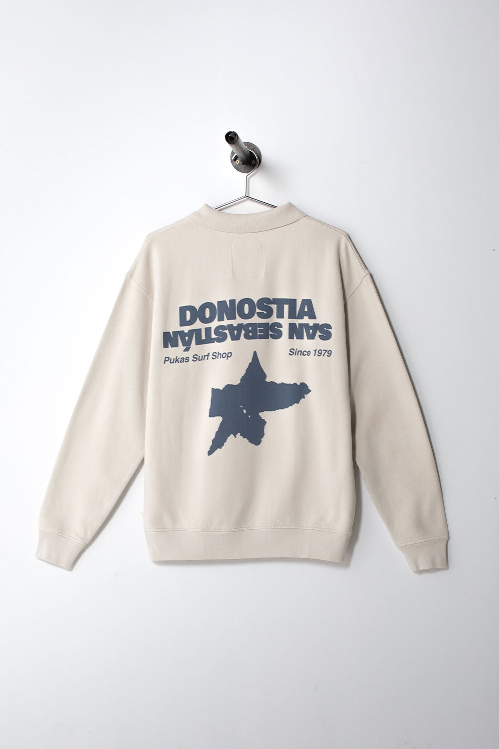PUKAS SURF SHOP - SAN SEBASTIAN HALF ZIP CREW - ICE GREY