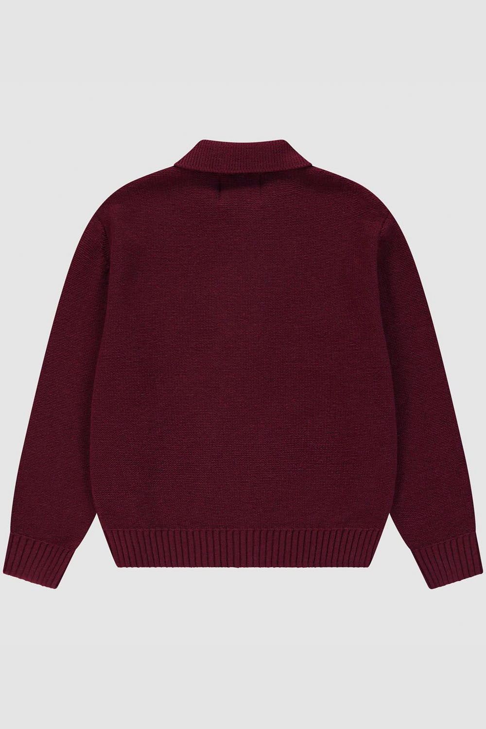 ARTE - STENCIL ZIP CARDIGAN - BORDEAUX
