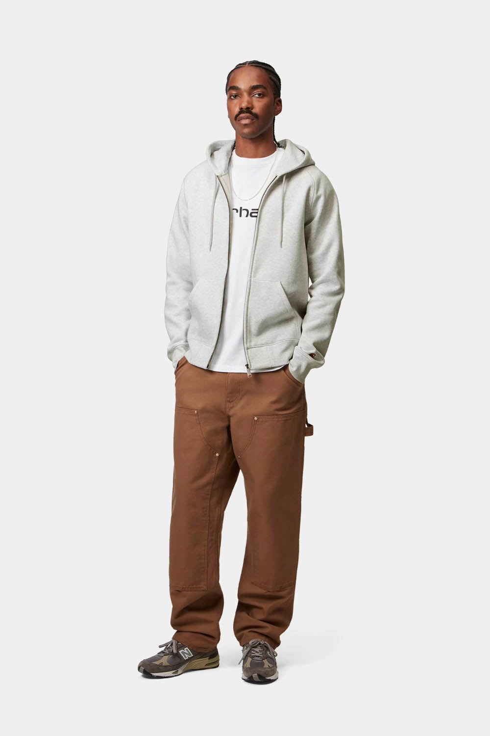 CARHARTT WIP - HOODED CHASE JACKET - ASH HEATHER