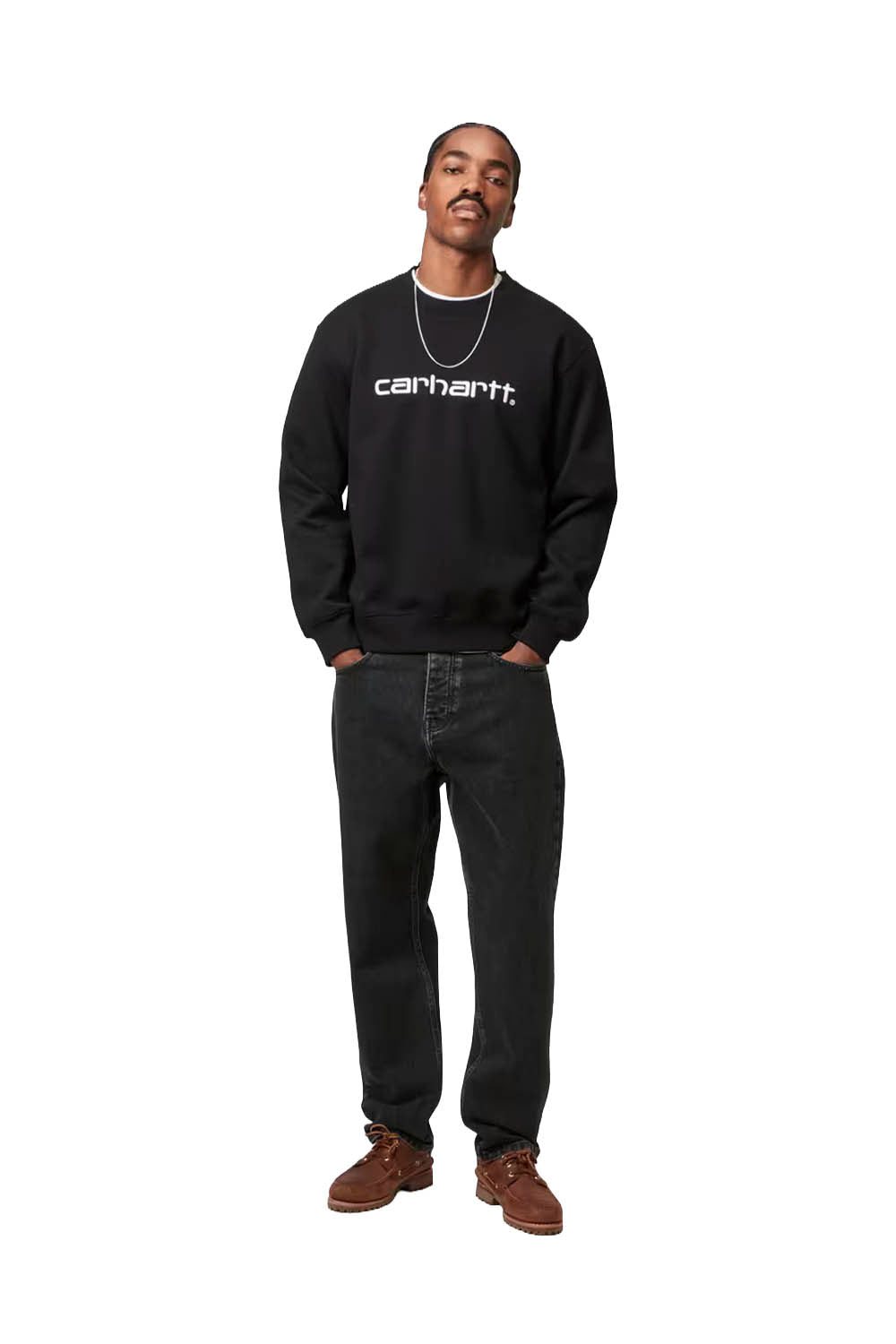 CARHARTT WIP - NEWEL PANT - BLACK STONE WASHED