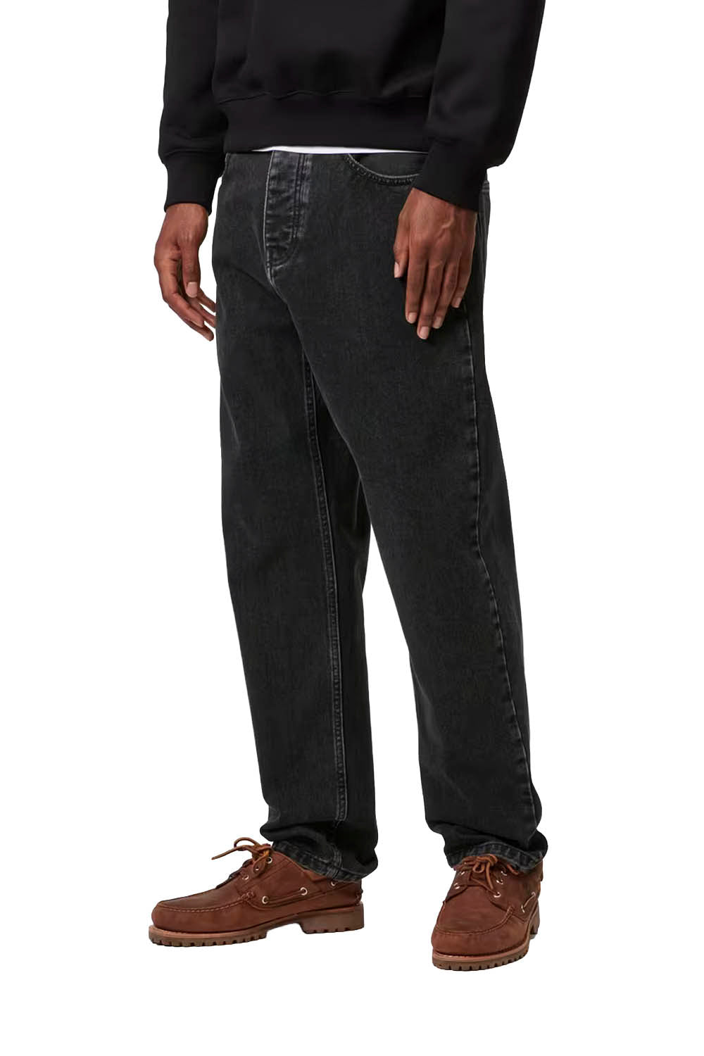 CARHARTT WIP - NEWEL PANT - BLACK STONE WASHED