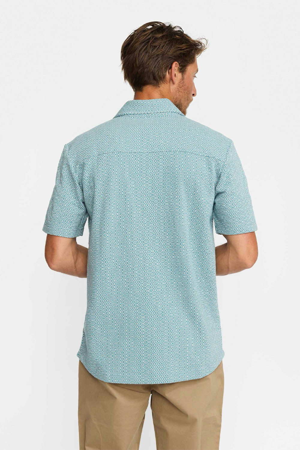 REVOLUTION - JACQUARD CUBAN SHIRT - DUST BLUE