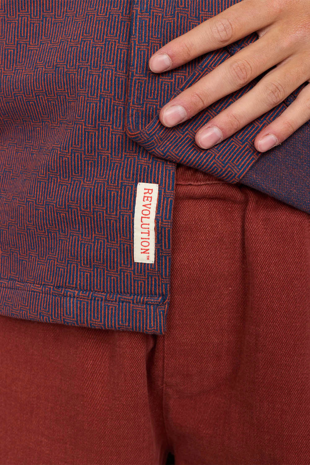 REVOLUTION - JACQUARD CUBAN SHIRT - NAVY