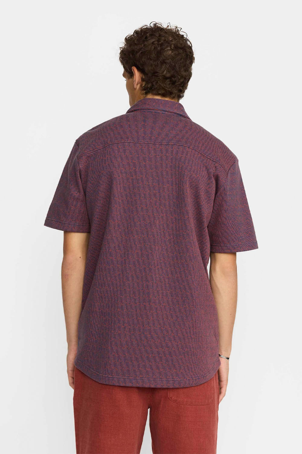 REVOLUTION - JACQUARD CUBAN SHIRT - NAVY