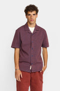 REVOLUTION - JACQUARD CUBAN SHIRT - NAVY