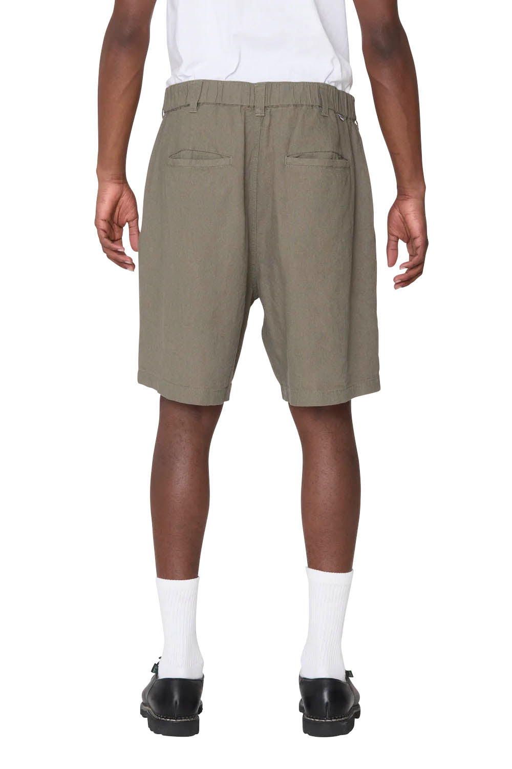 OBEY - FOSTER PLEATED LINEN SHORT - SMOKEY OLIVE