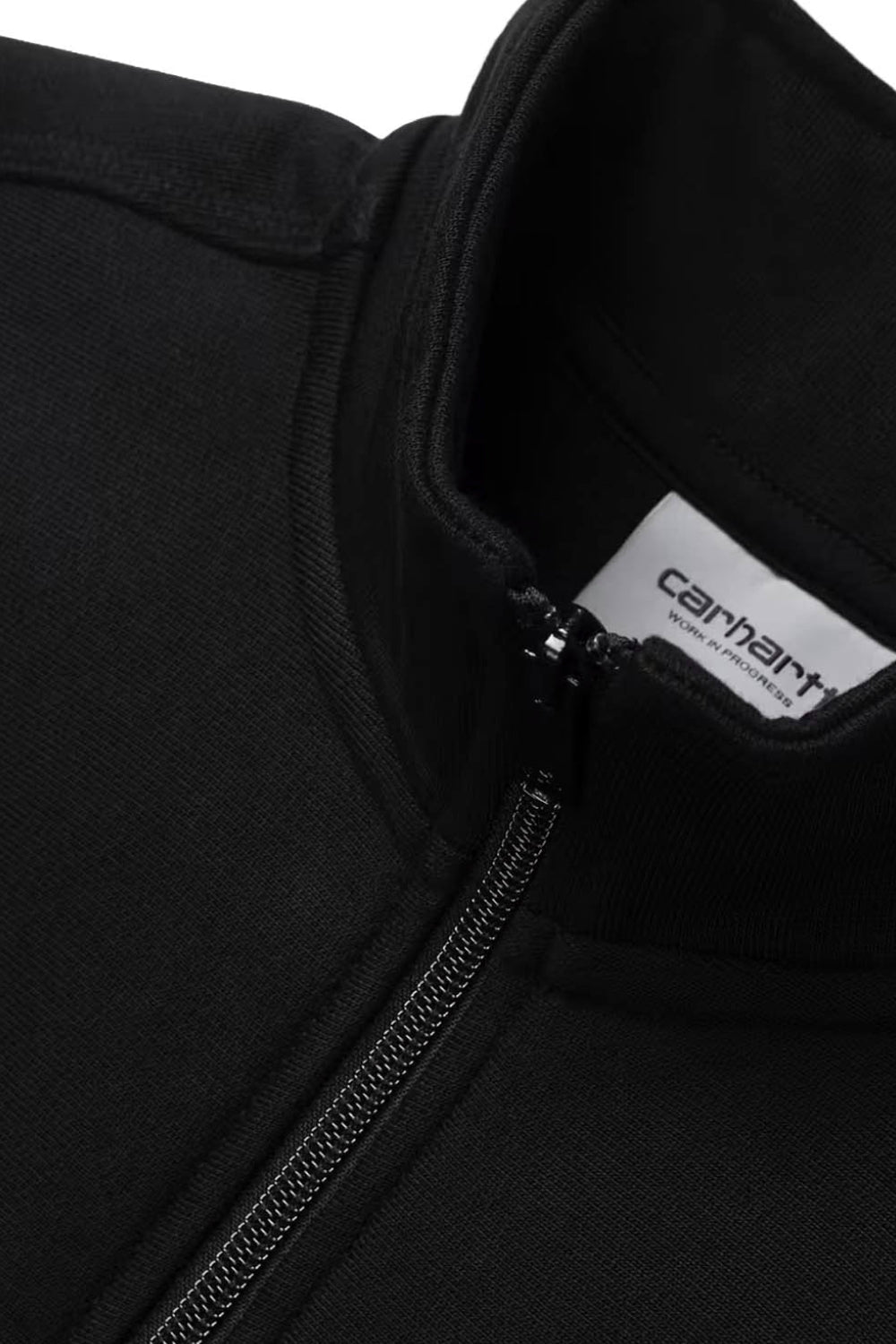 CARHARTT WIP - HALF ZIP AMERICAN SCRIPT SWEAT - BLACK