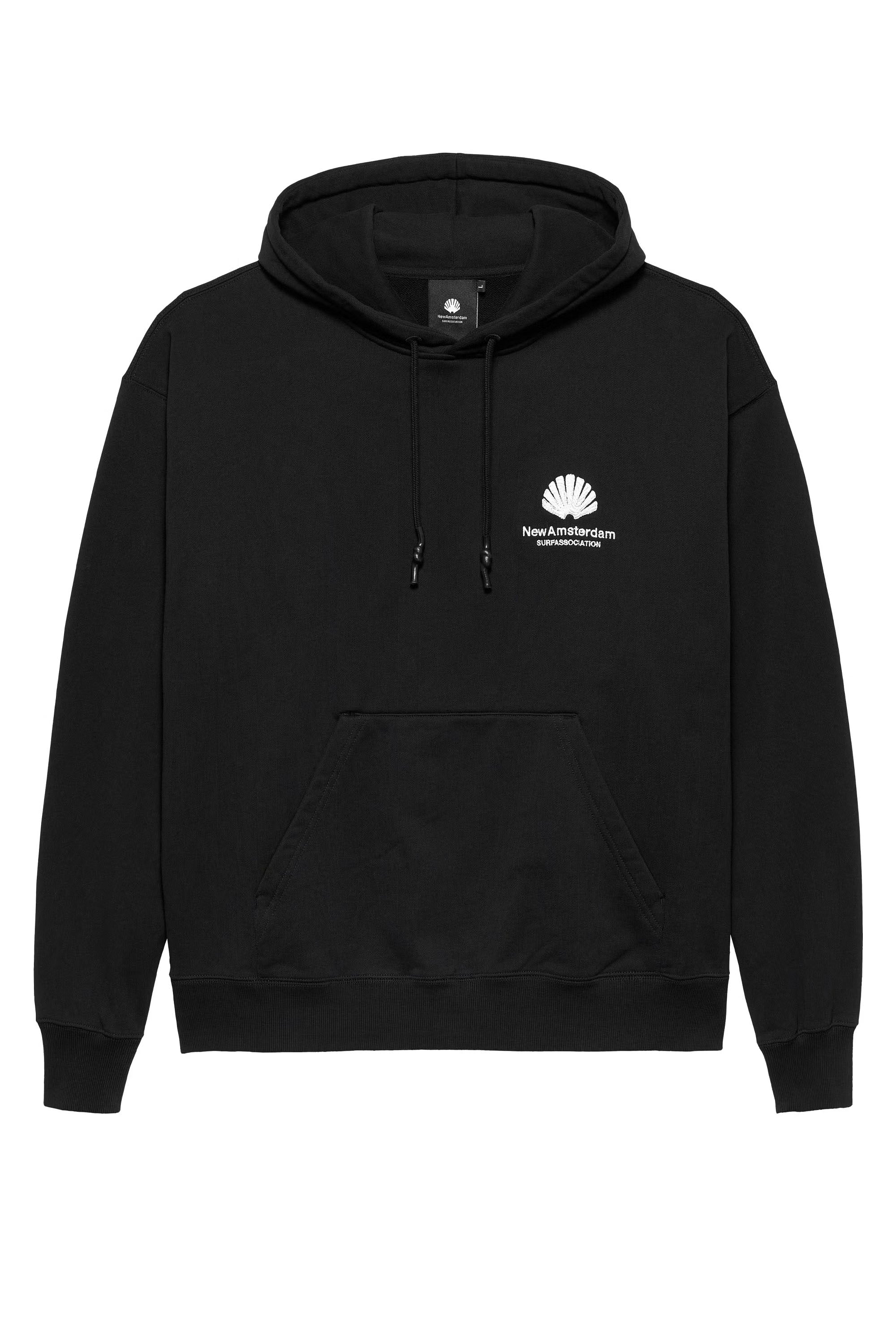 NEW AMSTERDAM SURF ASSOCIATION - LOGO HOODIE - BLACK/WHITE
