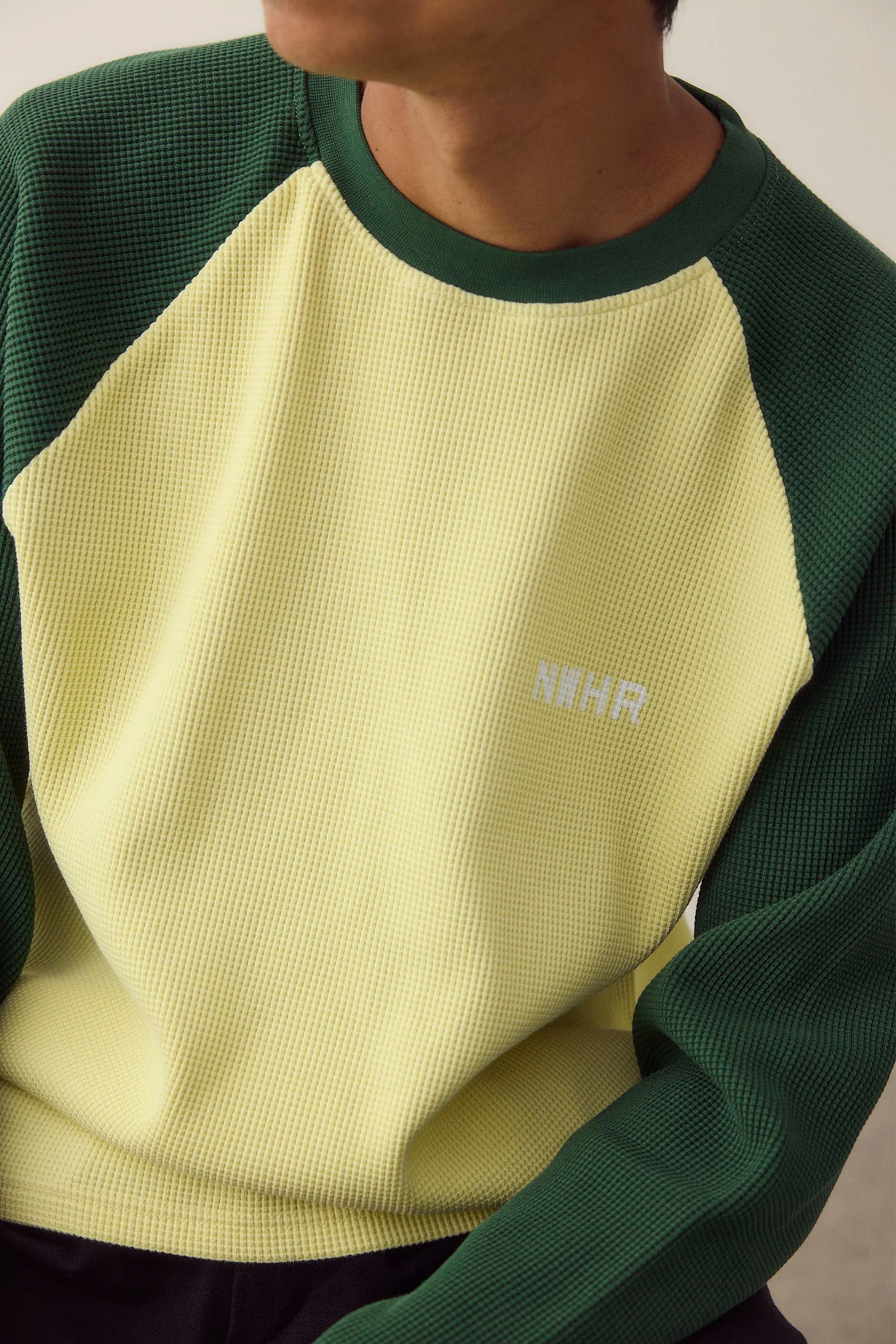 NOWHERE - GREEN WAFFLE CREWNECK