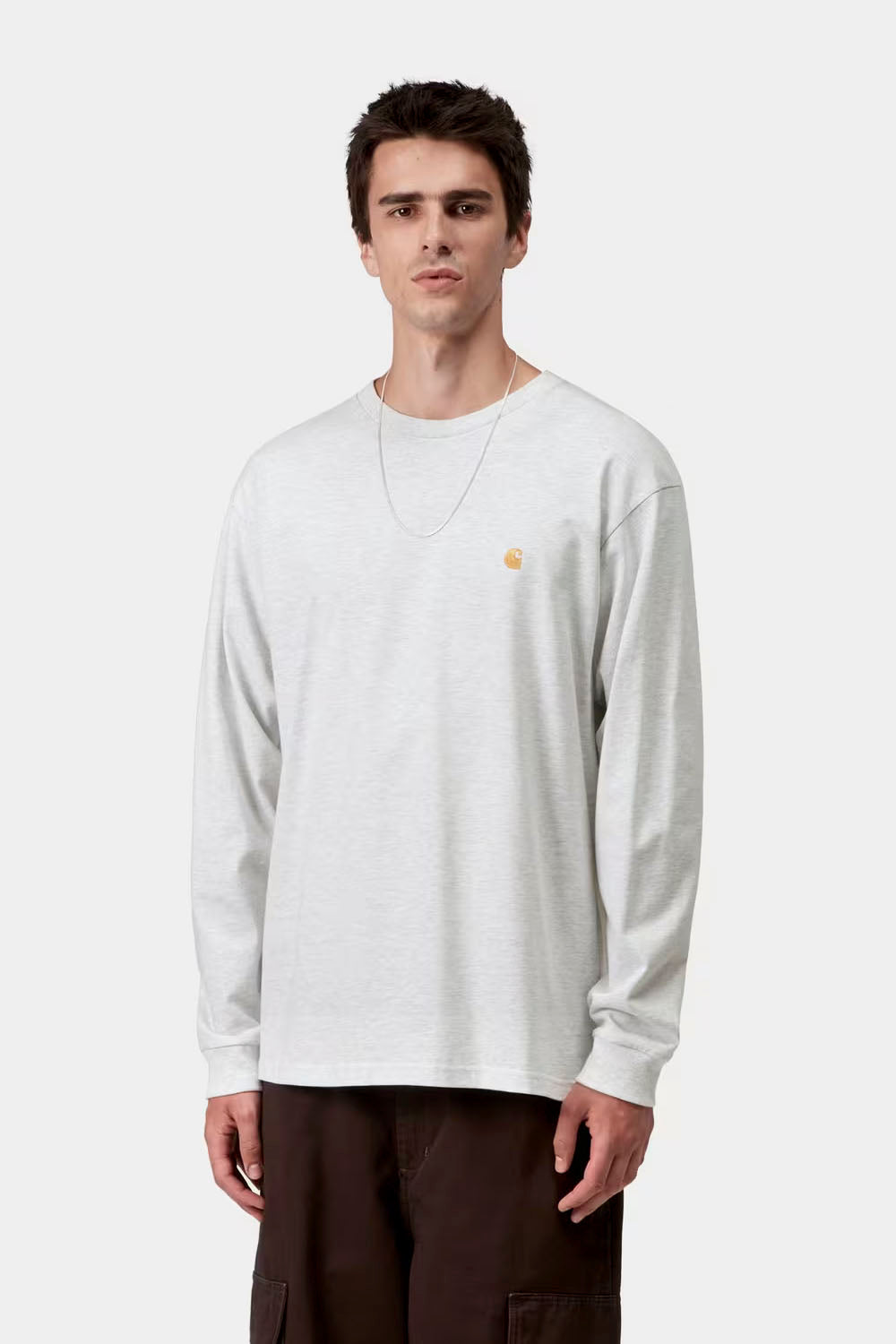 CARHARTT WIP - CHASE LONG SLEEVE T-SHIRT - ASH HEATHER