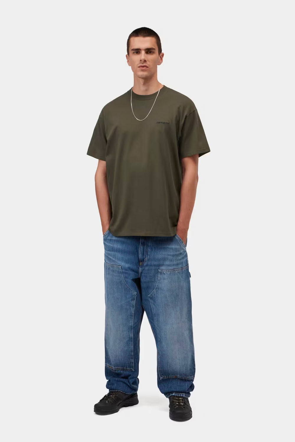 CARHARTT WIP - SCRIPT EMBROIDERY T-SHIRT - CYPRESS