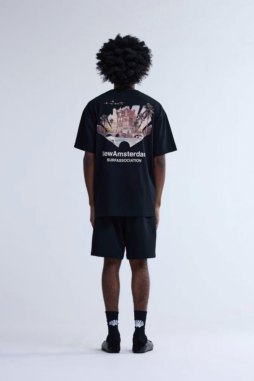 NEW AMSTERDAM SURF ASSOCIATION - TROPICAL TEE - BLACK