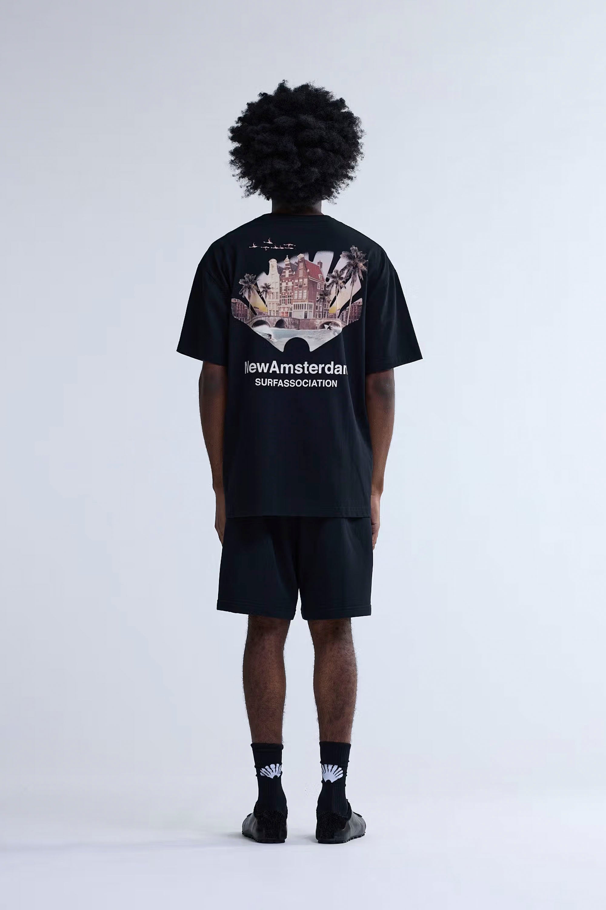NEW AMSTERDAM SURF ASSOCIATION - TROPICAL TEE - BLACK