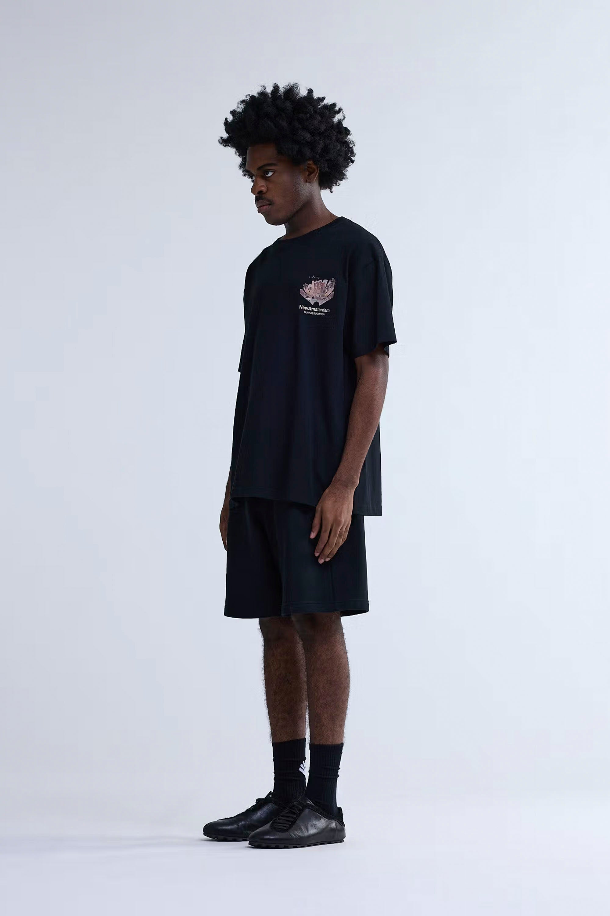 NEW AMSTERDAM SURF ASSOCIATION - TROPICAL TEE - BLACK