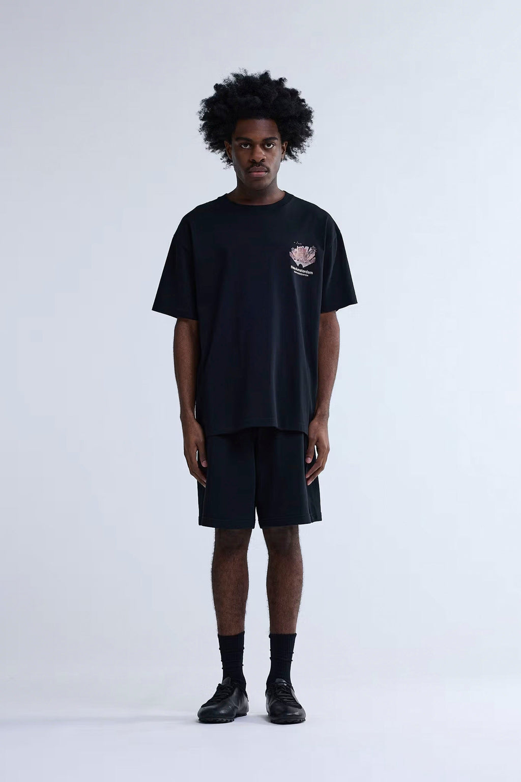 NEW AMSTERDAM SURF ASSOCIATION - TROPICAL TEE - BLACK