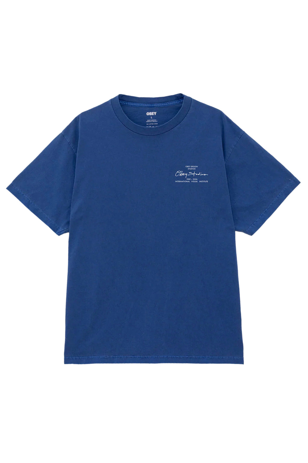OBEY - OBEY INSTITUTE T-SHIRT - ELECTRIC INDIGO
