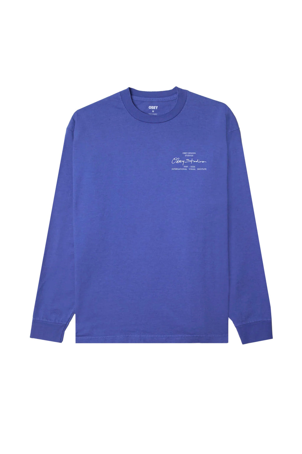 OBEY - OBEY INSTITUTE LONGSLEEVE T-SHIRT - ELECTRIC INDIGO