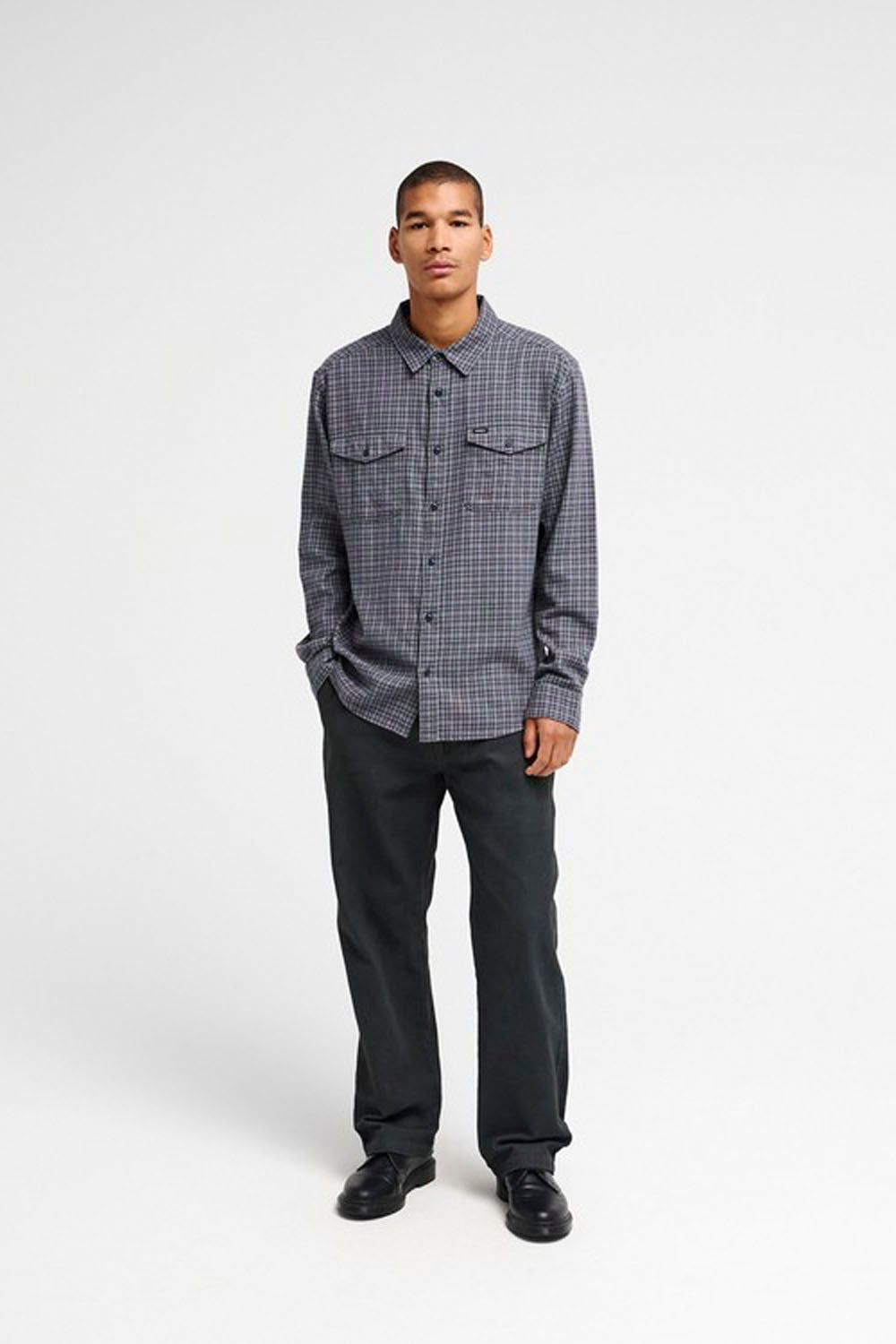 RVCA - HUGUES MICRO CHECKS SHIRT - MOODY BLUE