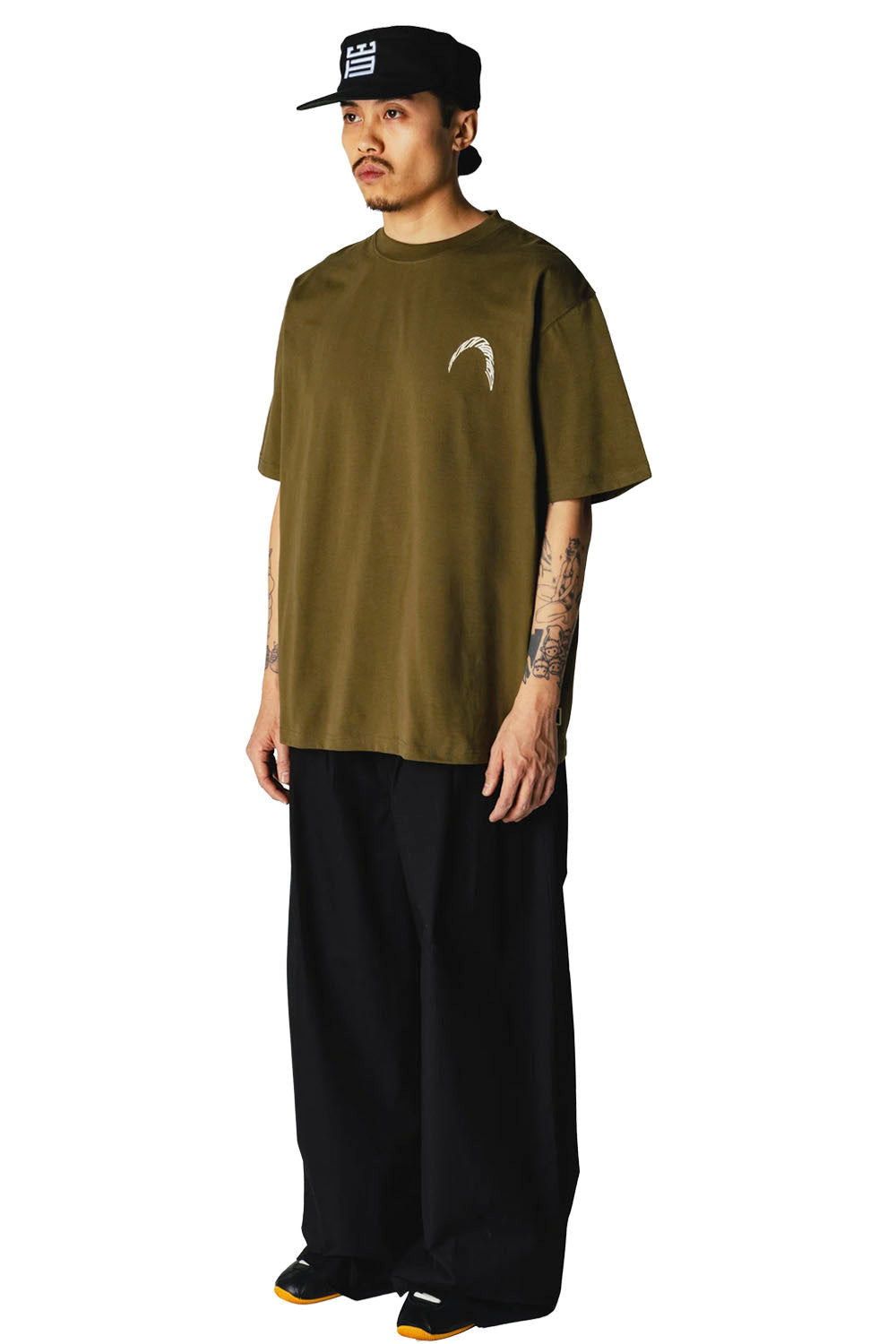 WOODBIRD - WBBAINE WARP TEE - DARK OLIVE