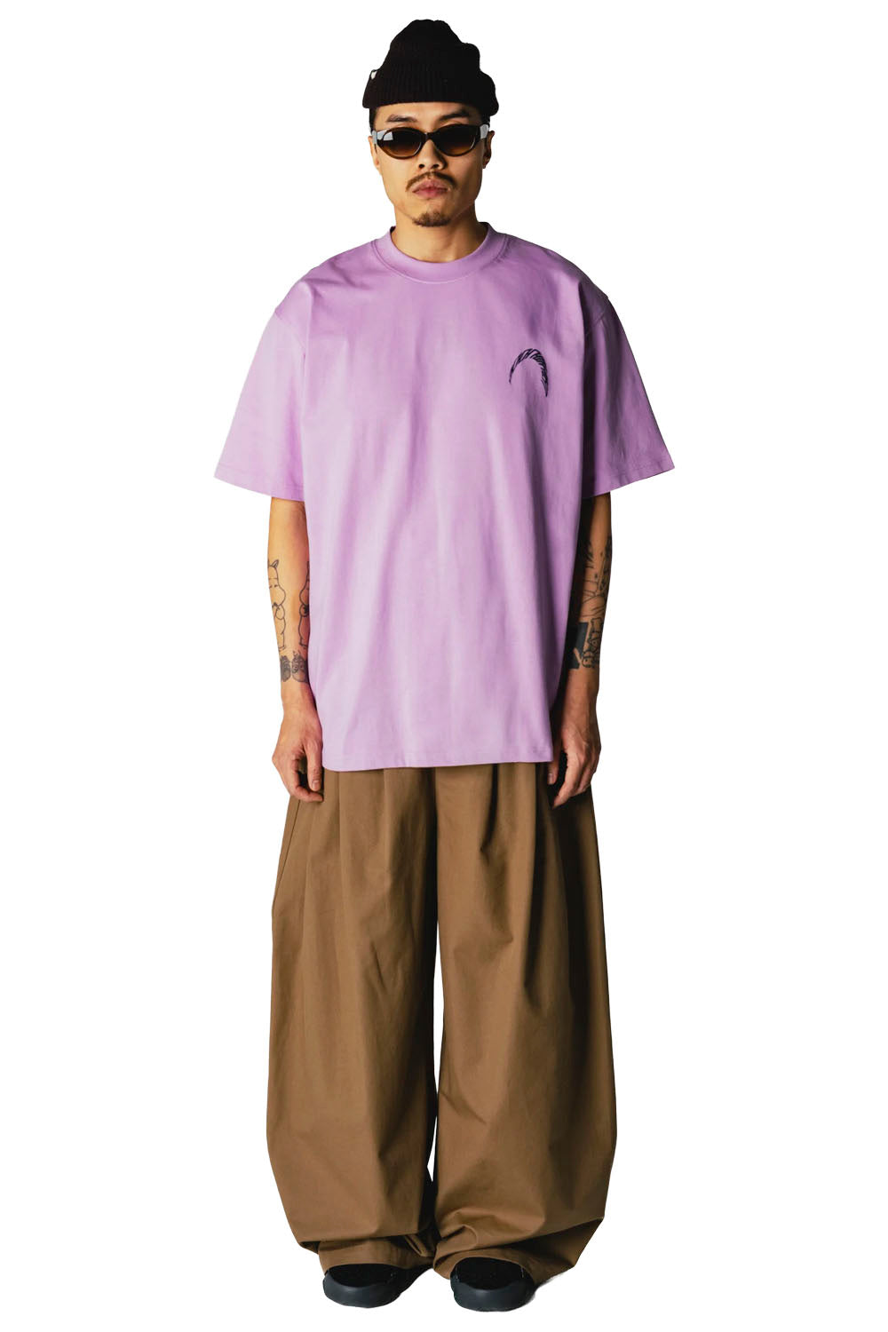 WOODBIRD - WBBAINE WARP TEE - DUSTY VIOLET
