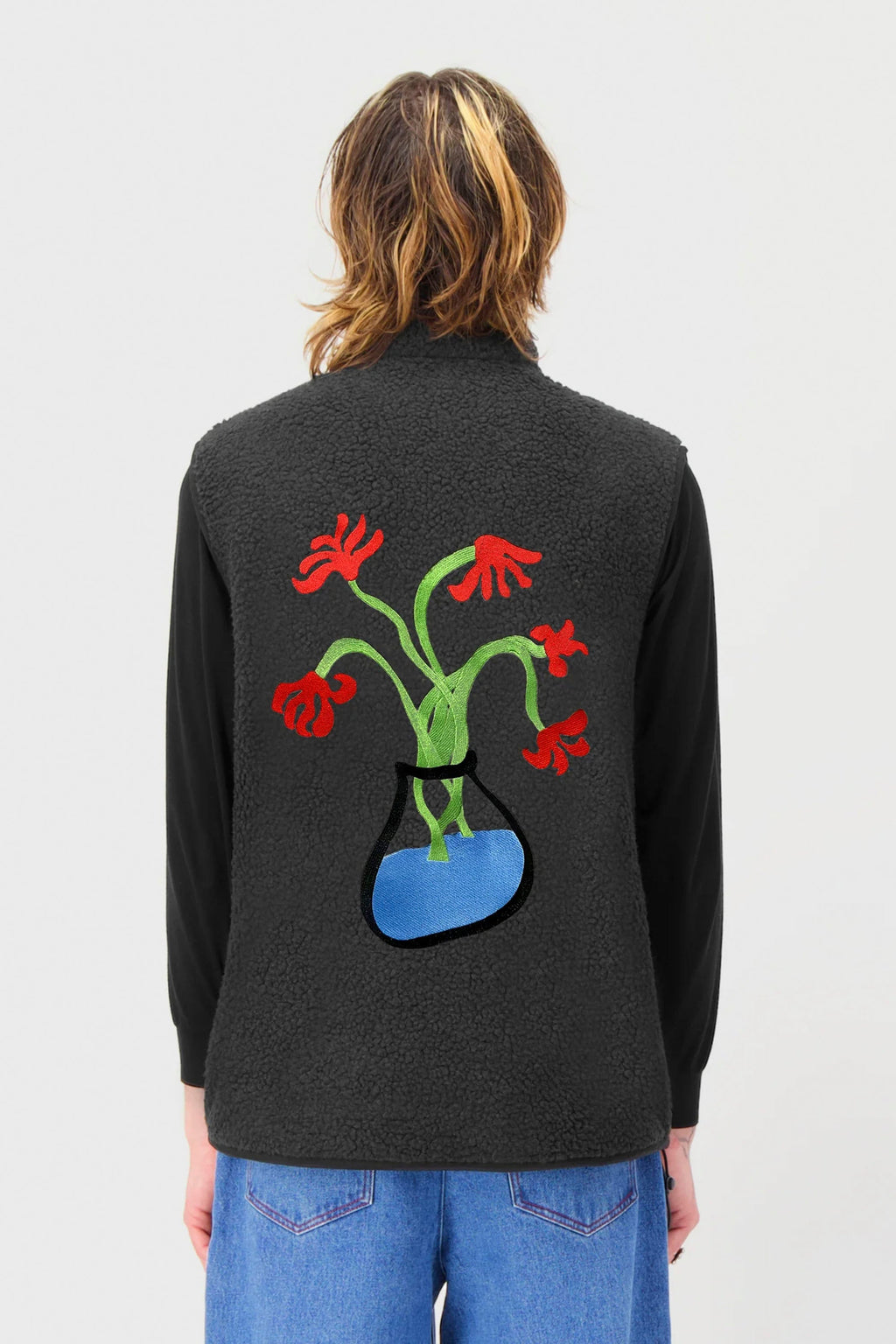 ENCRÉ - FLOWER IN JUNE BODYWARMER - BLACK