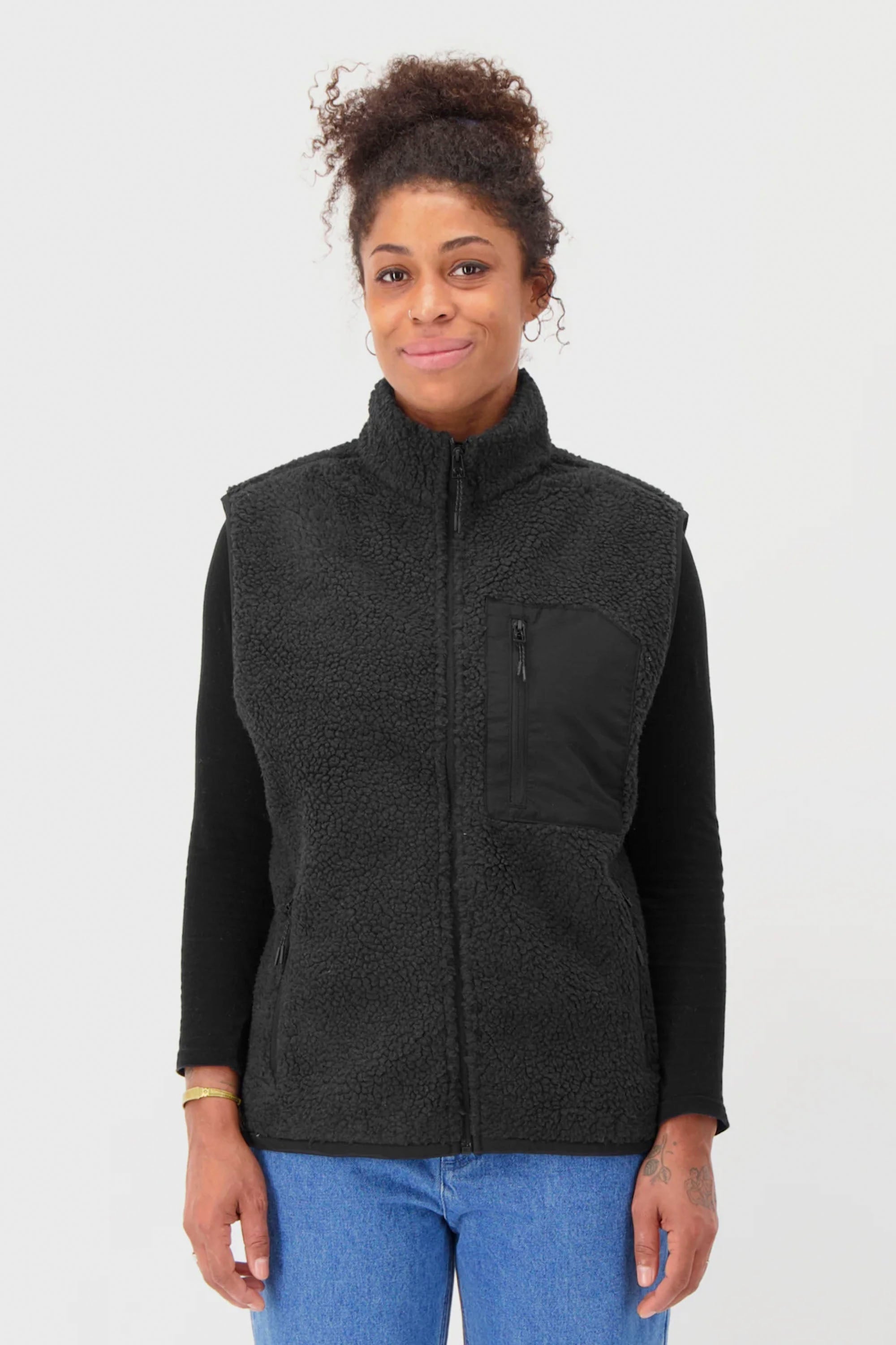ENCRÉ - FLOWER IN JUNE BODYWARMER - BLACK