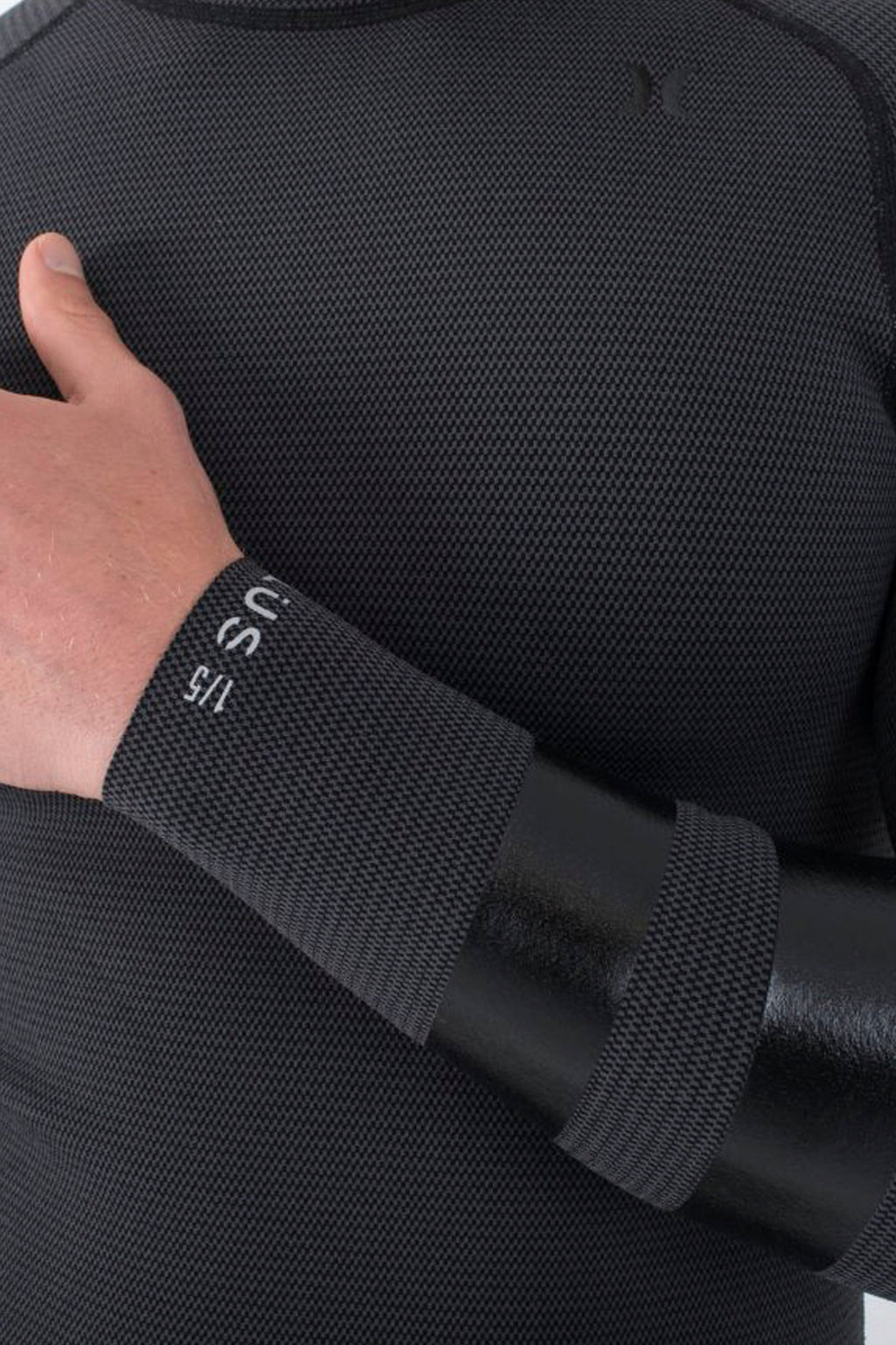 HURLEY - PLUS JACKETS TEXTURE - 1.5/1MM - LONG SLEEVE - BLACK/GRAPHITE - MAN