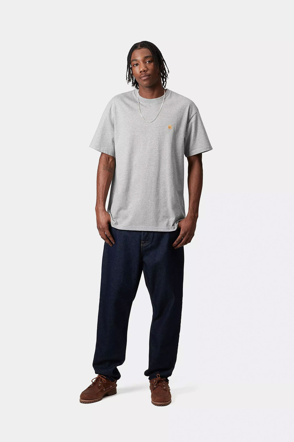 CARHARTT WIP - CHASE T-SHIRT - GREY HEATHER