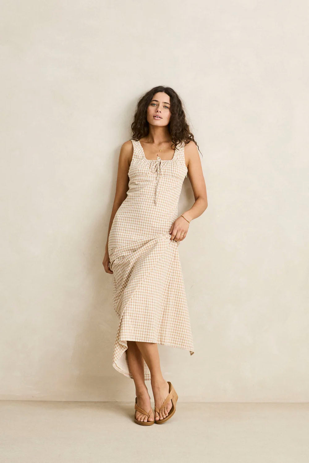RHYTHM - LONDON CHECK MAXI DRESS