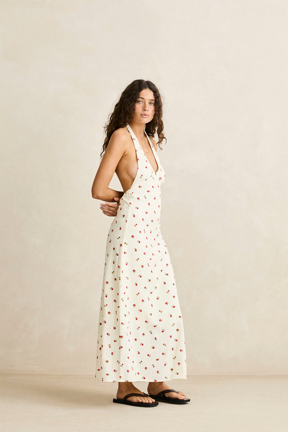 RHYTHM - MILA FLORAL HALTER NECK MAXI DRESS