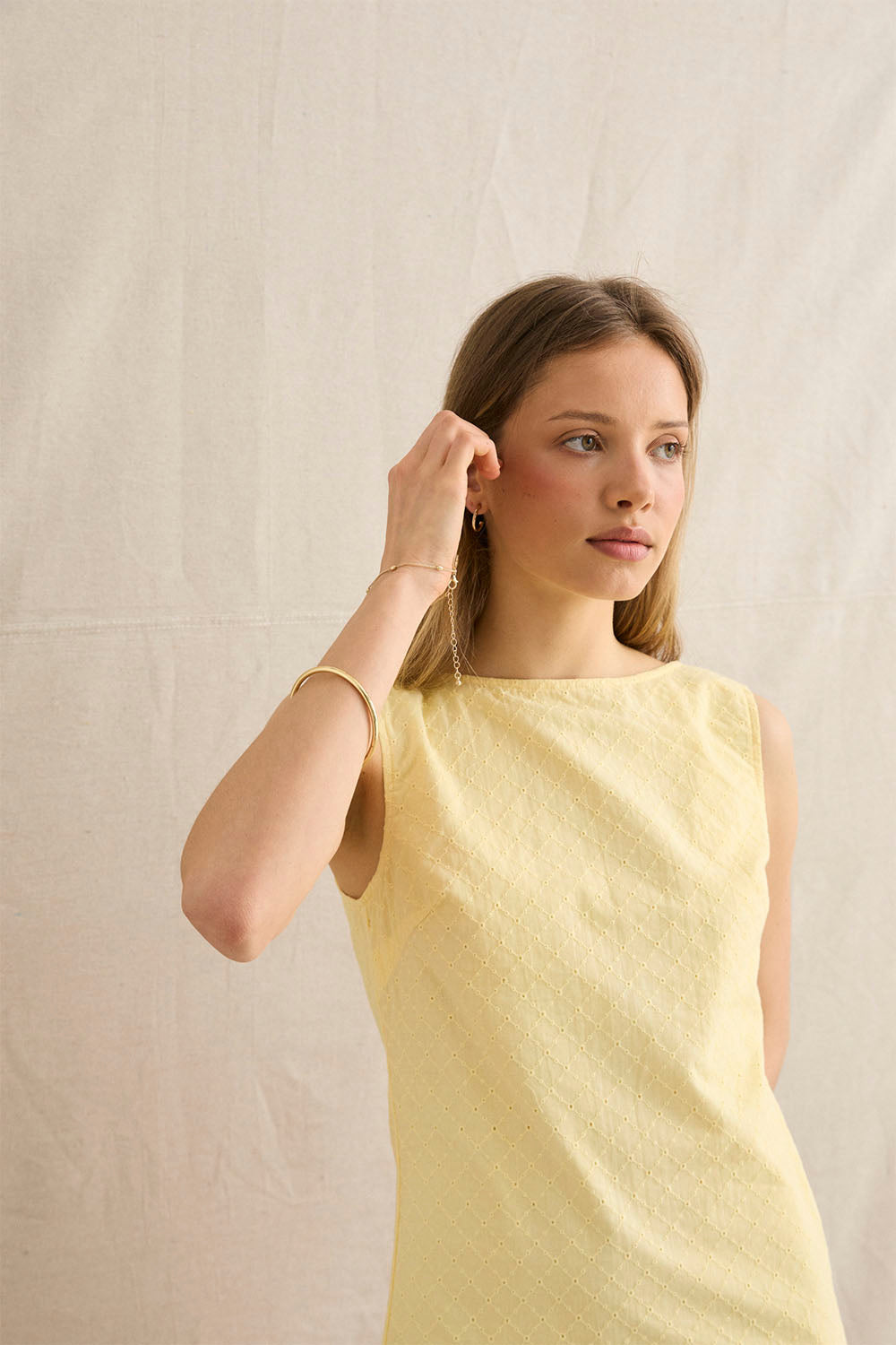 RHYTHM - PORTO EYELET MINI DRESS