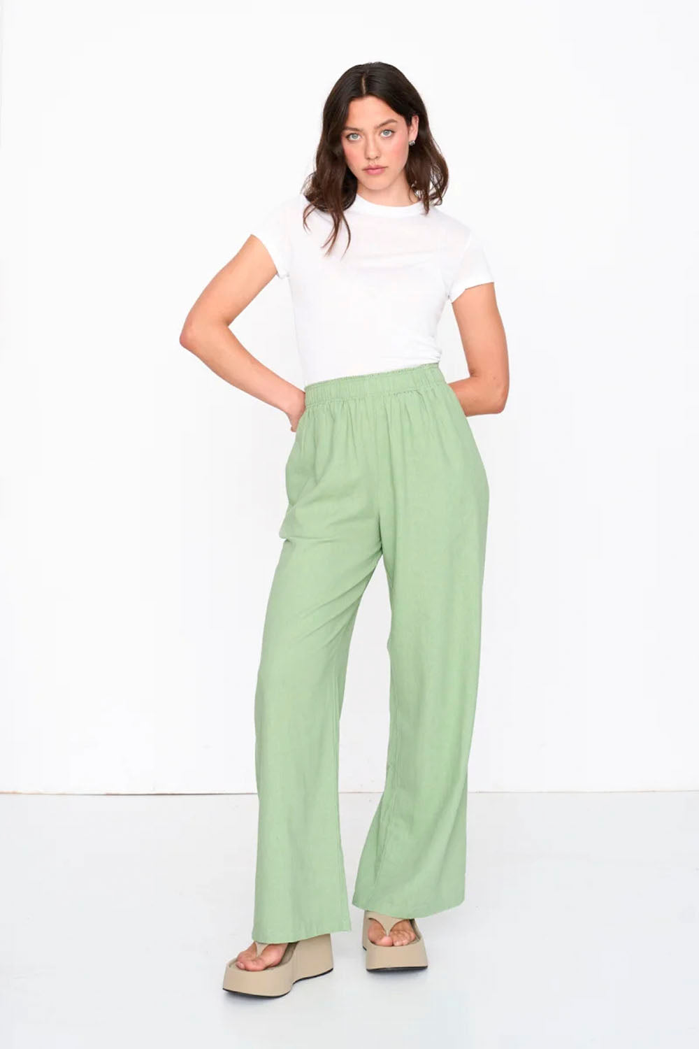 24COLOURS - SUMMER PANTS - GREEN