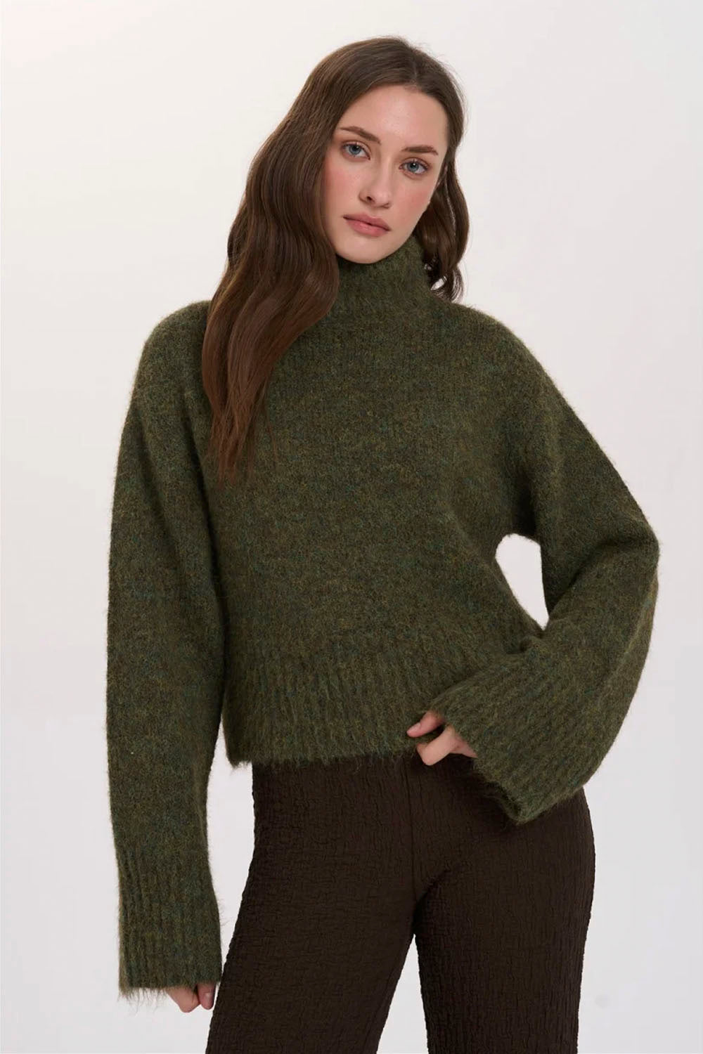 24COLOURS - LONG NECKED KNIT PULLOVER