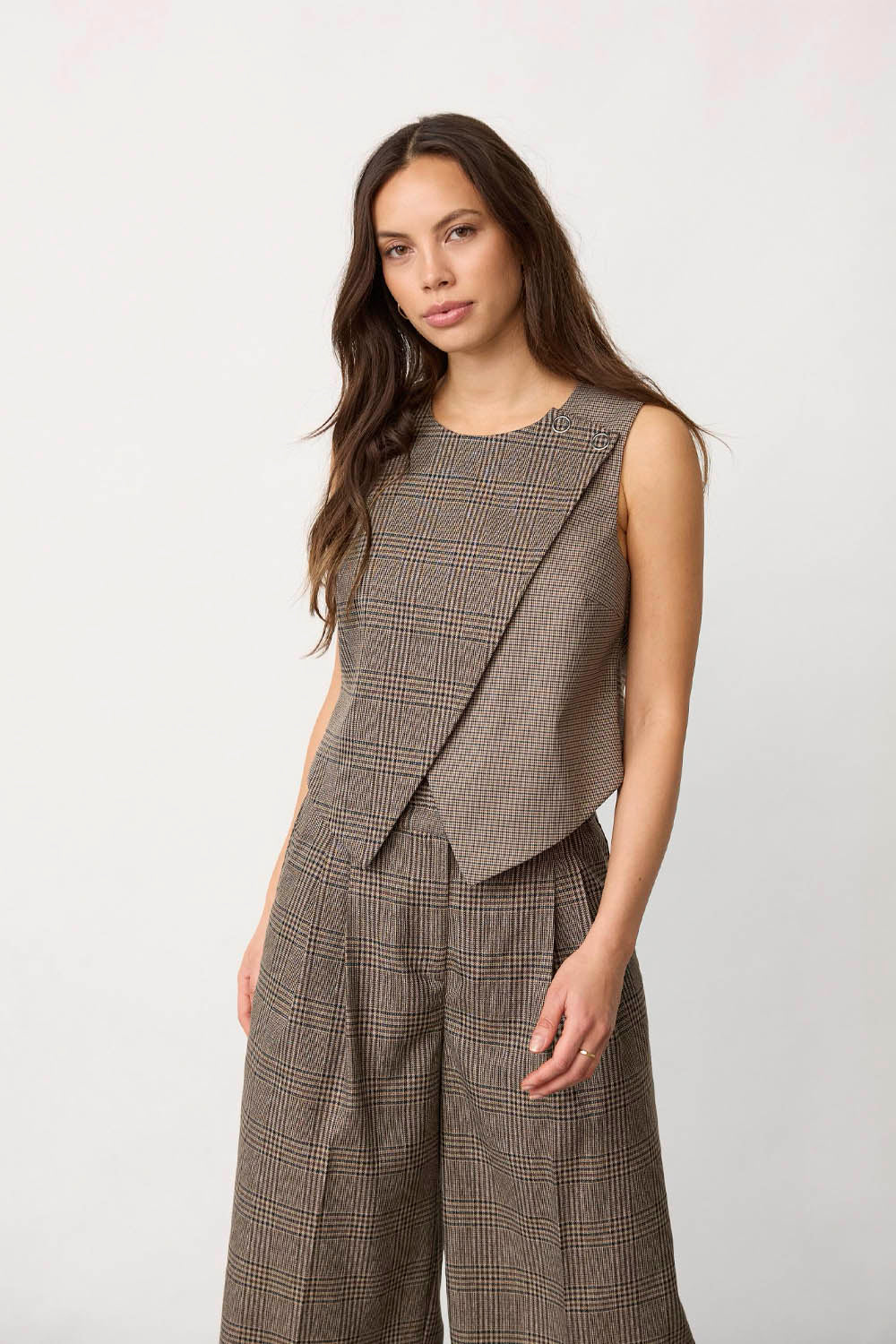 CO´COUTURE - VEYACC CHECK WRAP VEST